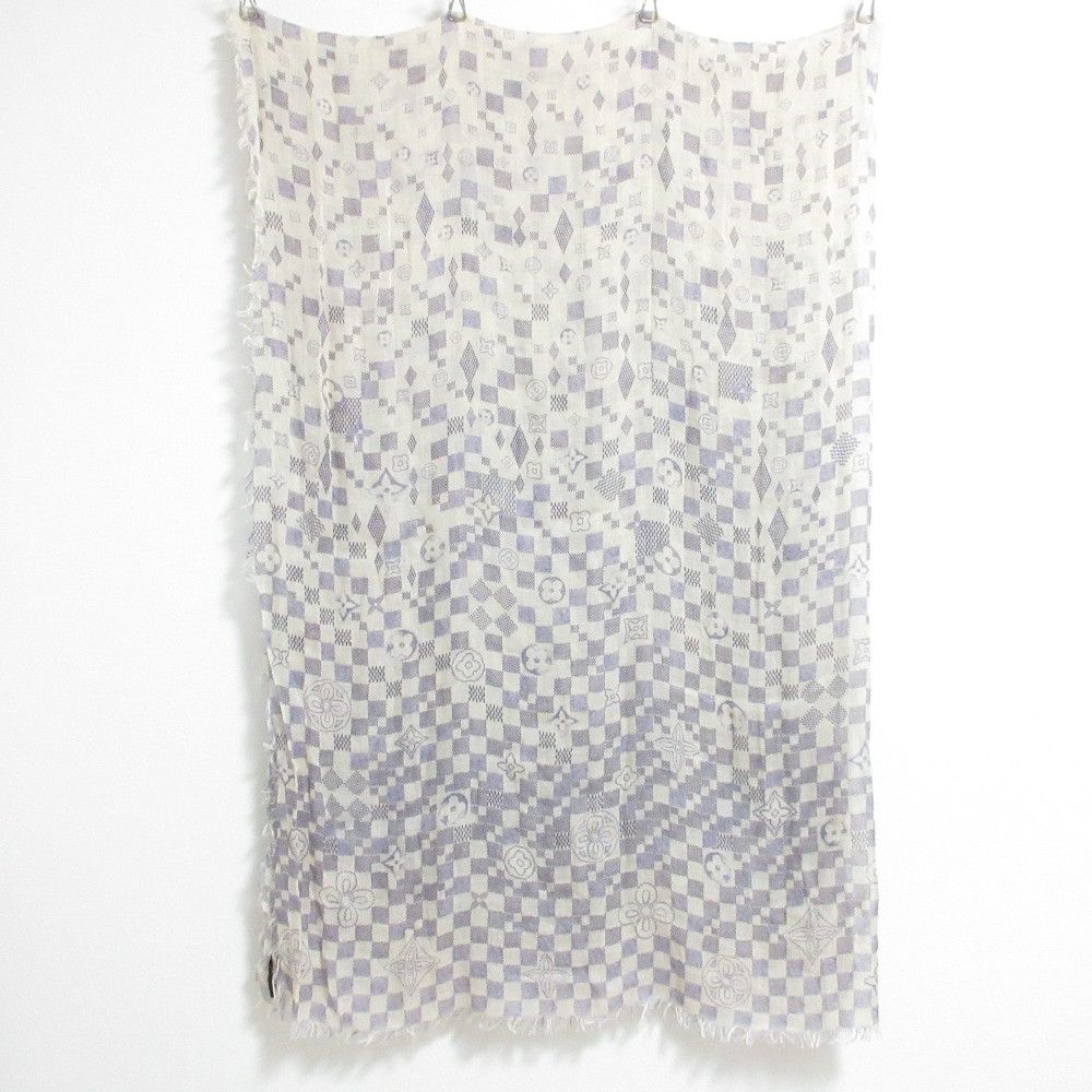 Louis Vuitton Louis Vuitton Louis Vuitton Etole Alize Damier Azur Stole Textile Shawl DUTY FREE for USA Size ONE SIZE - 2 Thumbnail