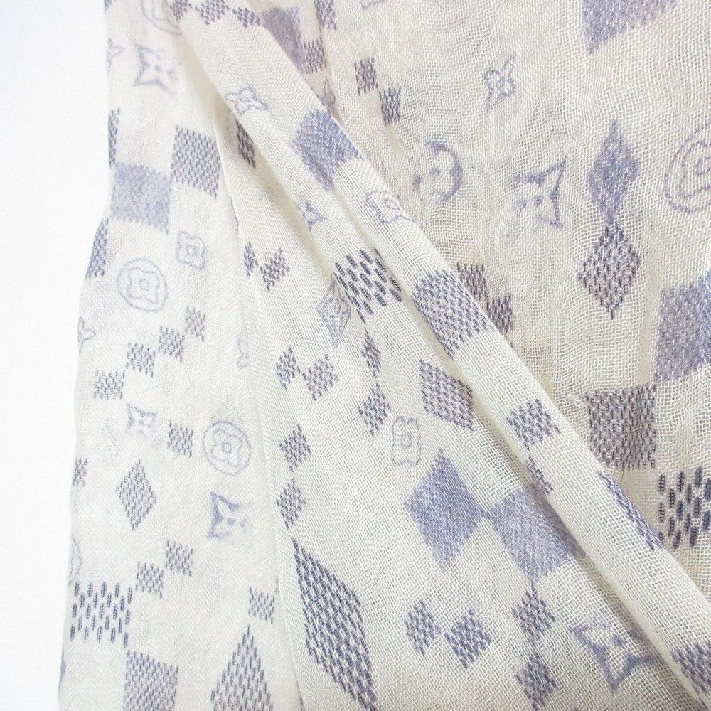 Louis Vuitton Louis Vuitton Louis Vuitton Etole Alize Damier Azur Stole Textile Shawl DUTY FREE for USA Size ONE SIZE - 4 Thumbnail
