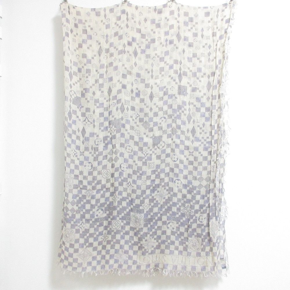 Louis Vuitton Louis Vuitton Louis Vuitton Etole Alize Damier Azur Stole Textile Shawl DUTY FREE for USA Size ONE SIZE - 3 Thumbnail