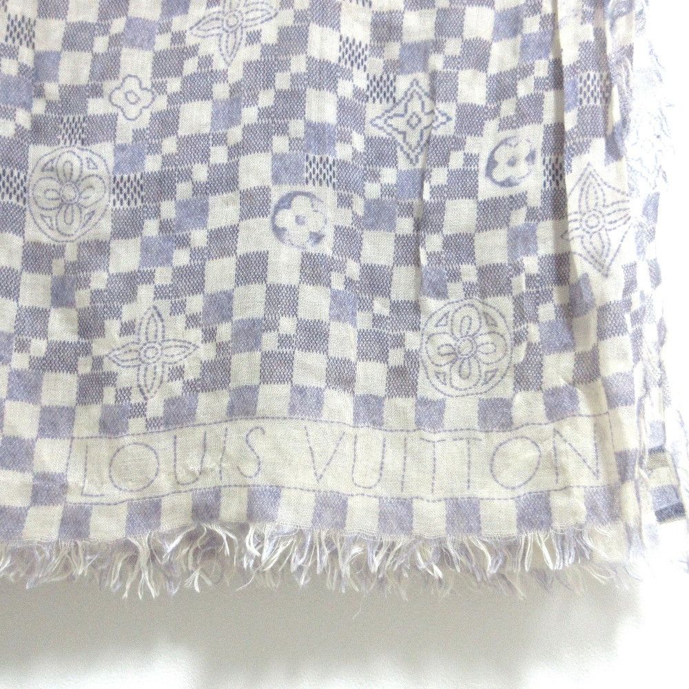 Louis Vuitton Louis Vuitton Louis Vuitton Etole Alize Damier Azur Stole Textile Shawl DUTY FREE for USA Size ONE SIZE - 5 Thumbnail