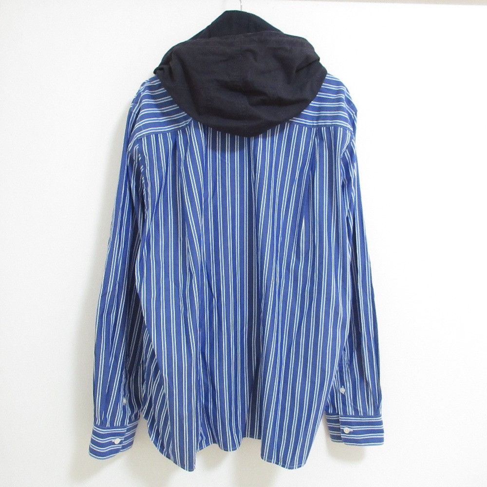 Sacai Sacai Sacai Hooded Stripe Shirt Shirt Textile Dress Shirt 20-02242M DUTY FREE for USA Size ONE SIZE - 2 Thumbnail
