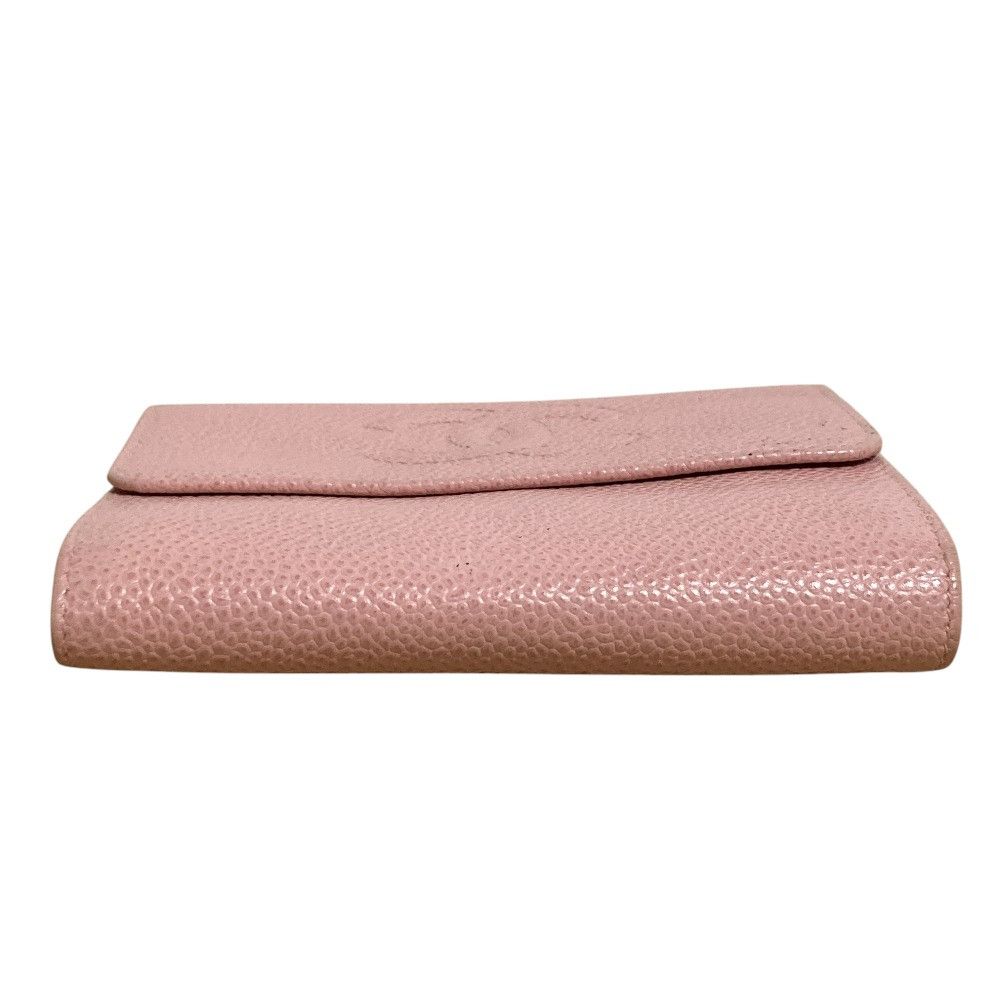 Chanel Chanel Chanel Coco Mark Caviar Skin Tri-fold Wallet Leather Short Wallet DUTY FREE for USA Size ONE SIZE - 3 Thumbnail