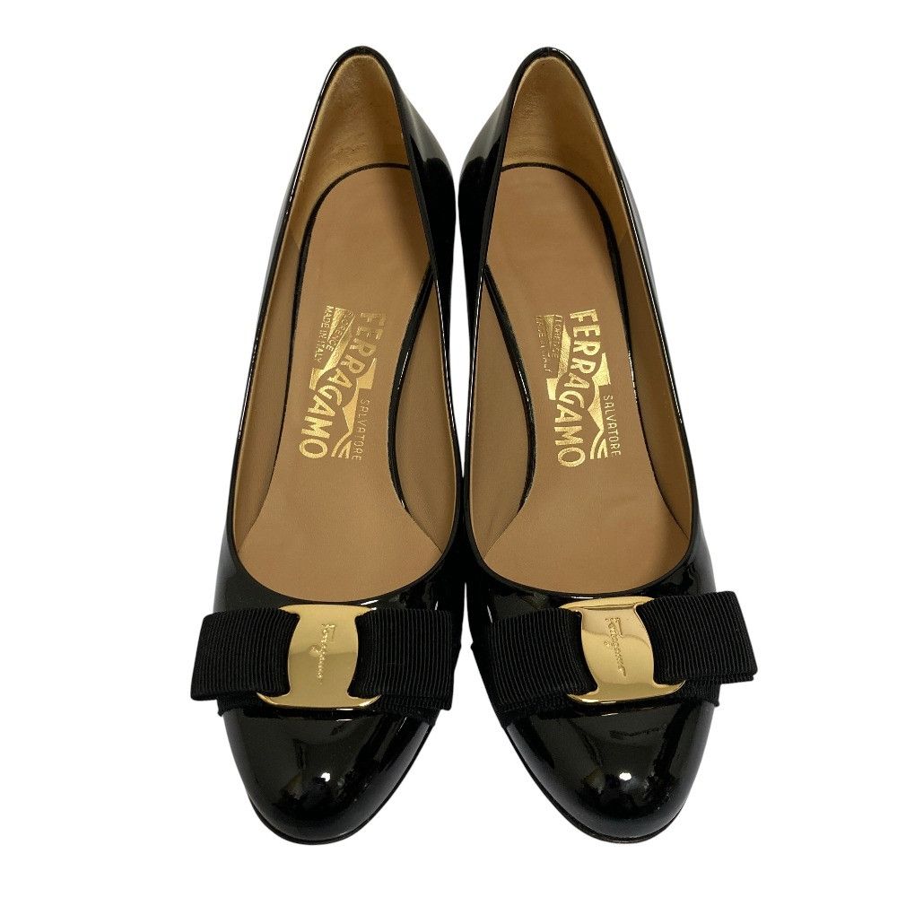 Salvatore Ferragamo Salvatore Ferragamo Salvatore Ferragamo Vara Ribbon Patent Pumps Leather Shoes DUTY FREE for USA Size ONE SIZE - 2 Thumbnail