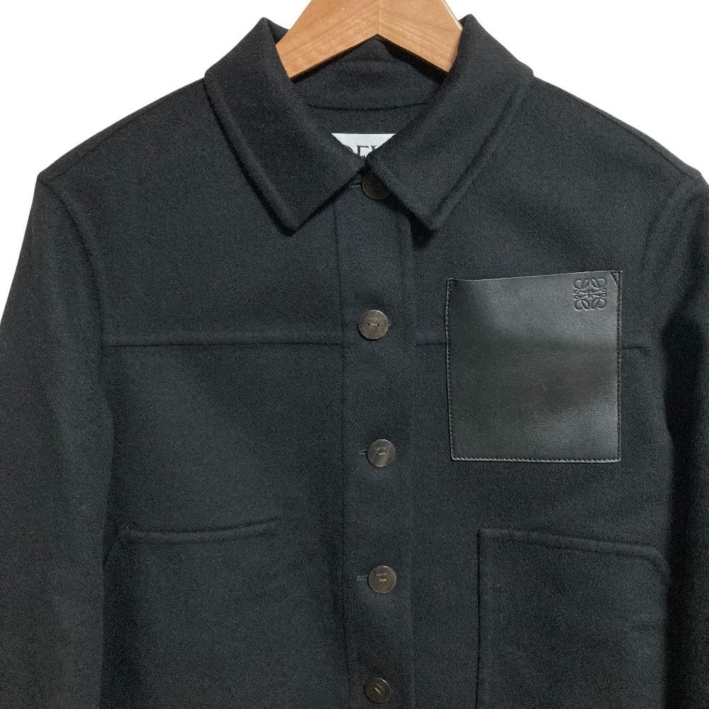Loewe Loewe Loewe Anagram Logo Pocket Wool Cashmere Shirt Jacket Textile Outerwear S359Y02XAB DUTY FREE for USA Size ONE SIZE - 4 Thumbnail