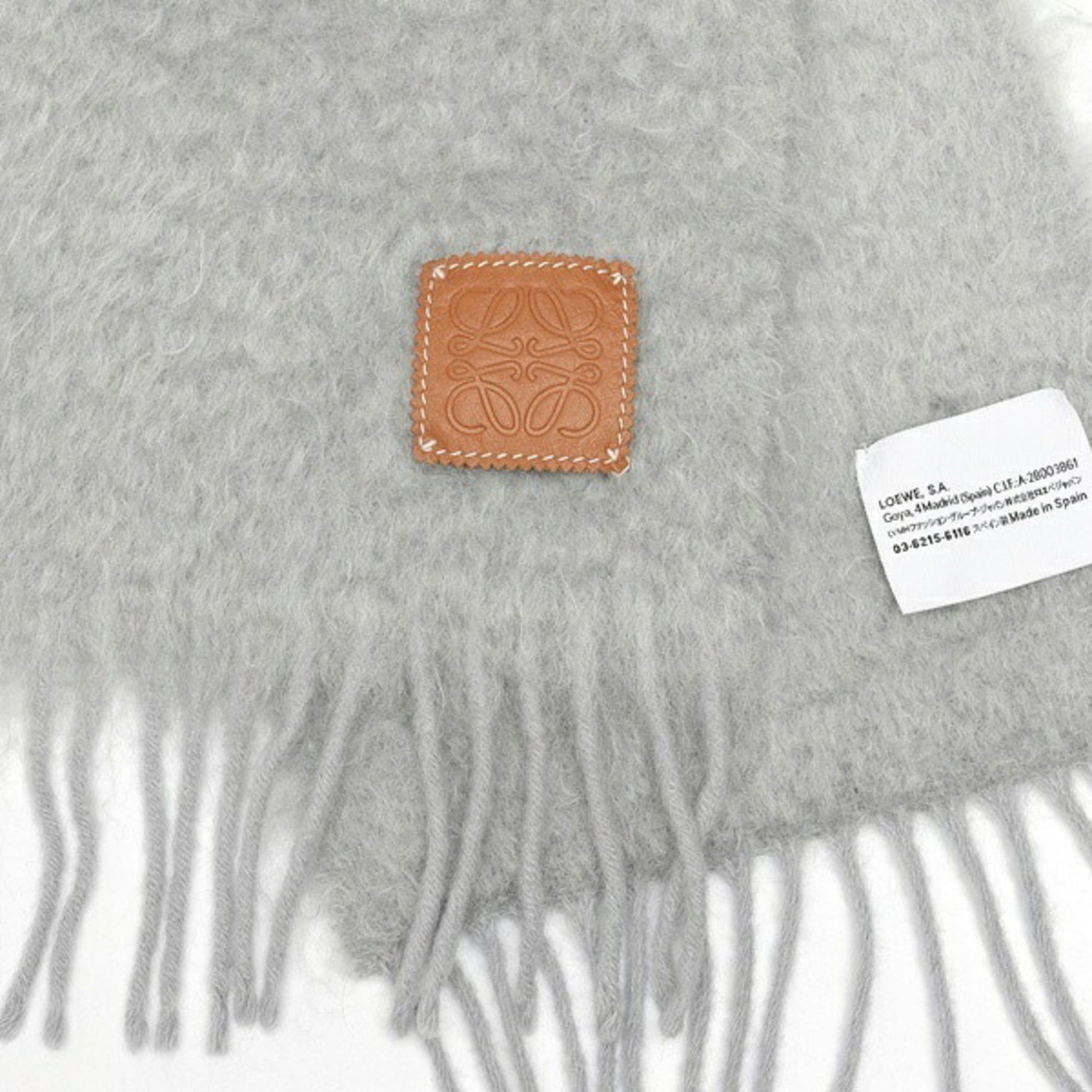 Loewe LOEWE Anagram Scarf Muffler F655254X01 Mohair Wool Light Gray S-160069 Size ONE SIZE - 3 Thumbnail
