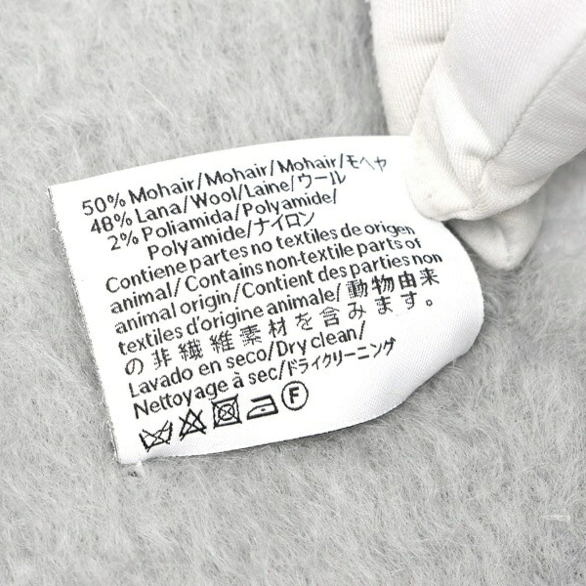 Loewe LOEWE Anagram Scarf Muffler F655254X01 Mohair Wool Light Gray S-160069 Size ONE SIZE - 4 Thumbnail