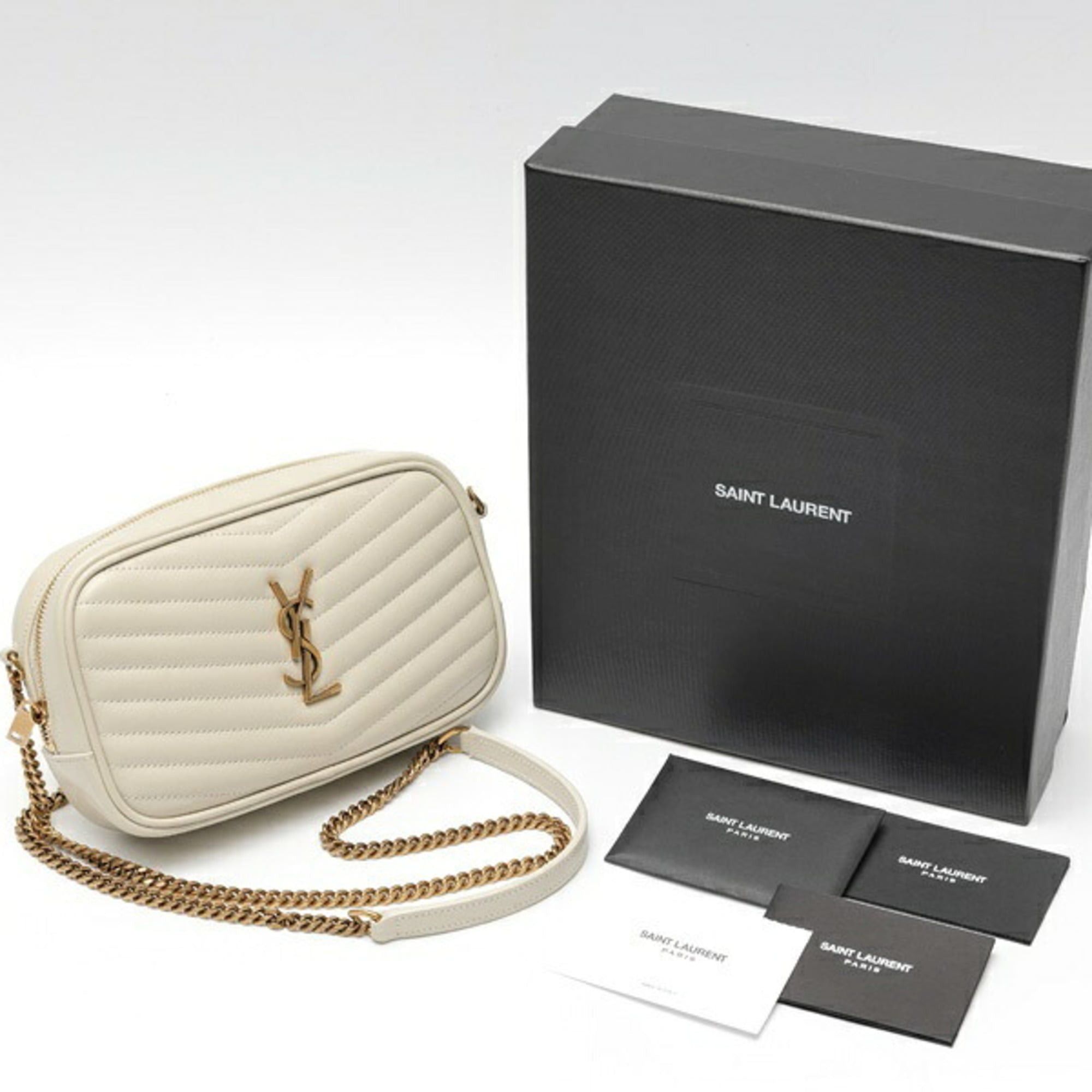 Saint Laurent Paris Saint Laurent Lou Chain Shoulder Bag 748849 Quilted Leather Ivory S-160082 Size ONE SIZE - 8 Thumbnail
