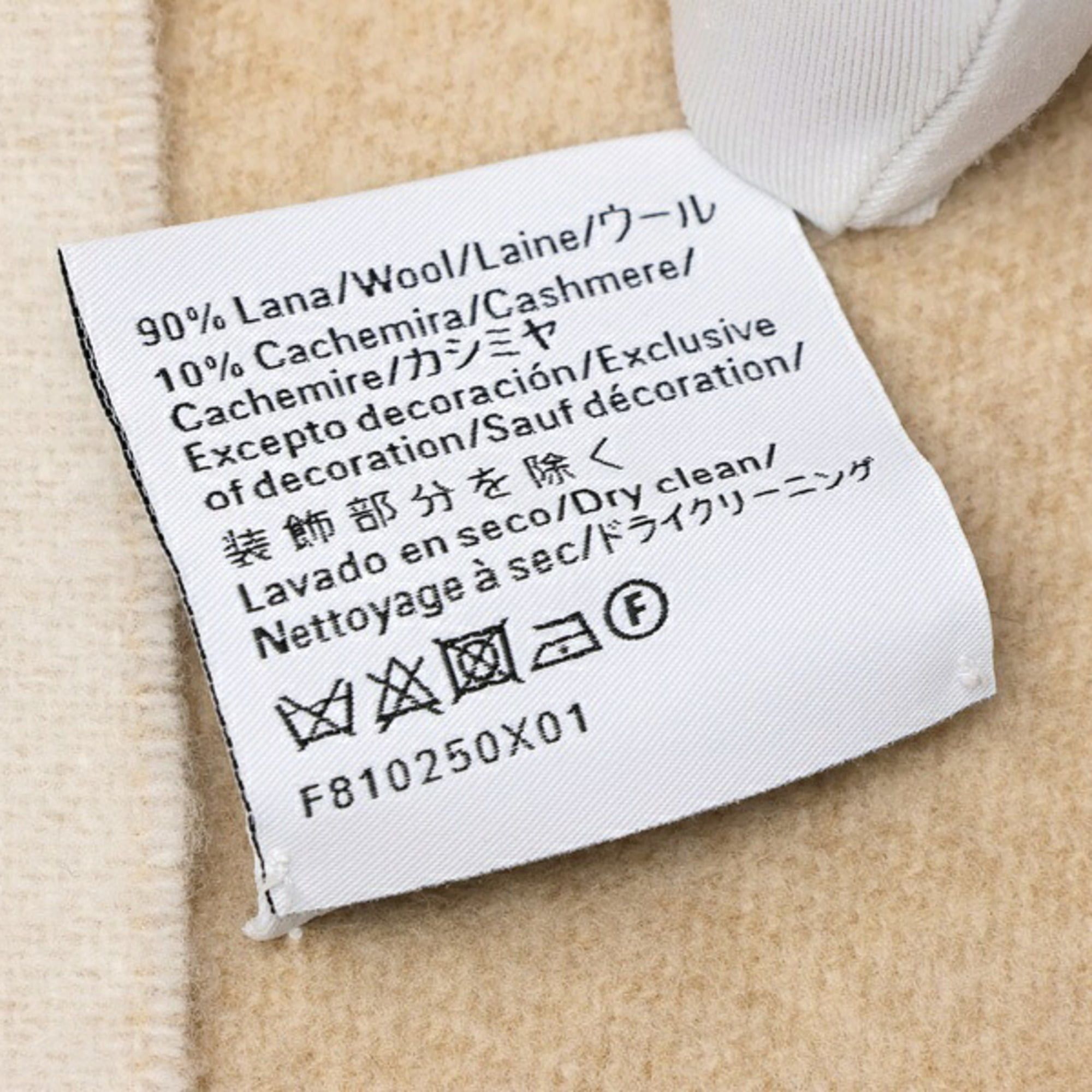 Loewe LOEWE Bicolor Scarf Muffler F810250X01 Wool Cashmere Ivory Sand (Beige) S-159920 Size ONE SIZE - 4 Thumbnail
