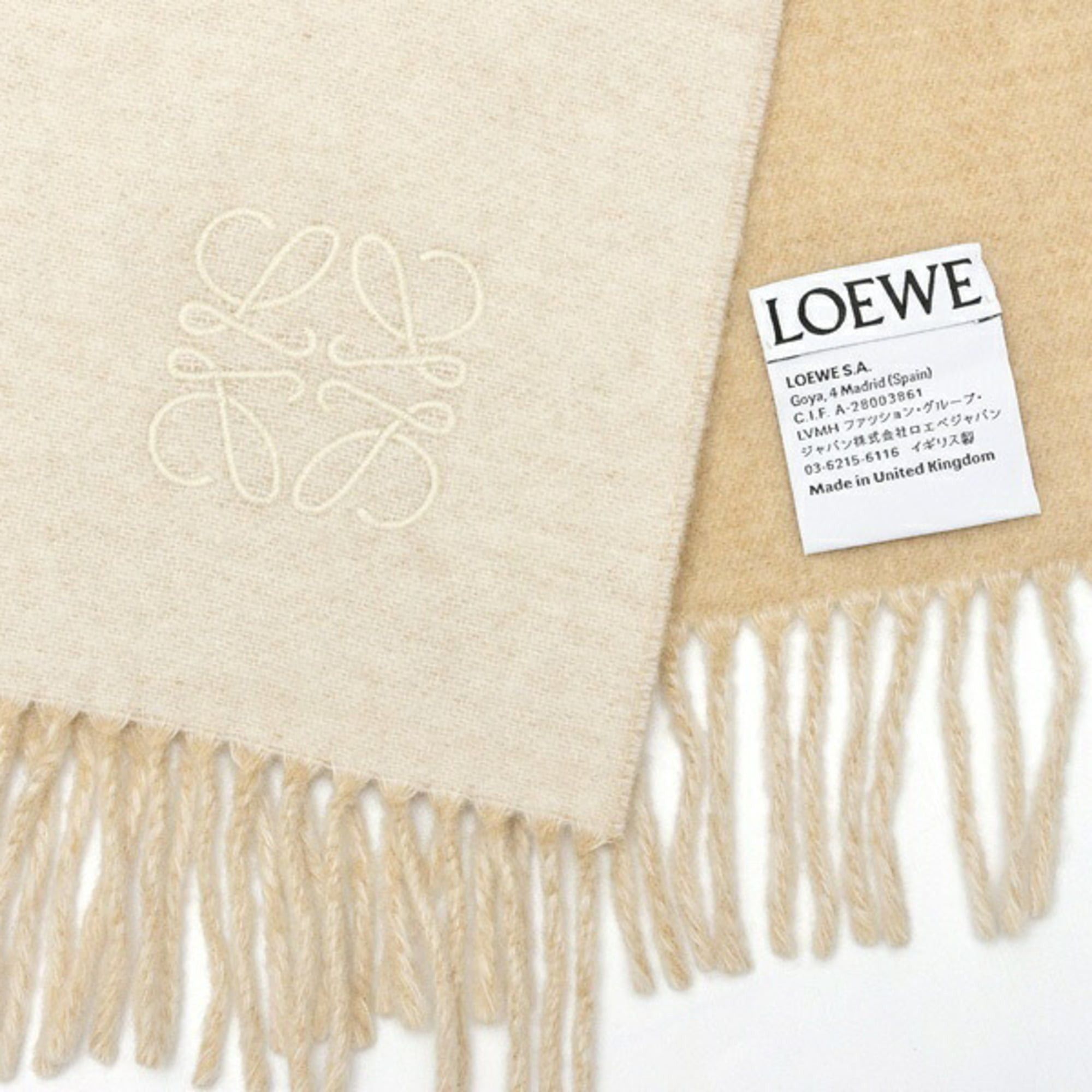 Loewe LOEWE Bicolor Scarf Muffler F810250X01 Wool Cashmere Ivory Sand (Beige) S-159920 Size ONE SIZE - 3 Thumbnail