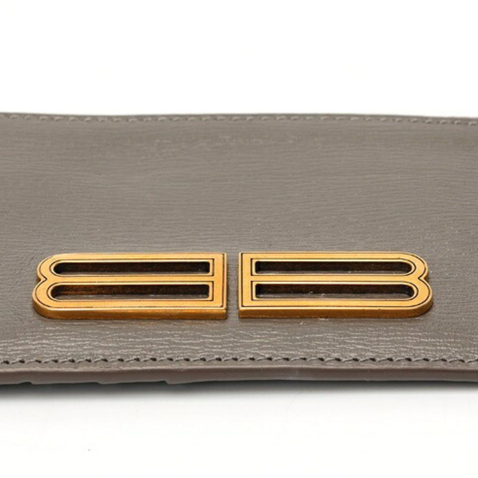 Balenciaga Balenciaga BB Coin Card Holder Case 674852 Leather Gray S-159725 Size ONE SIZE - 3 Thumbnail