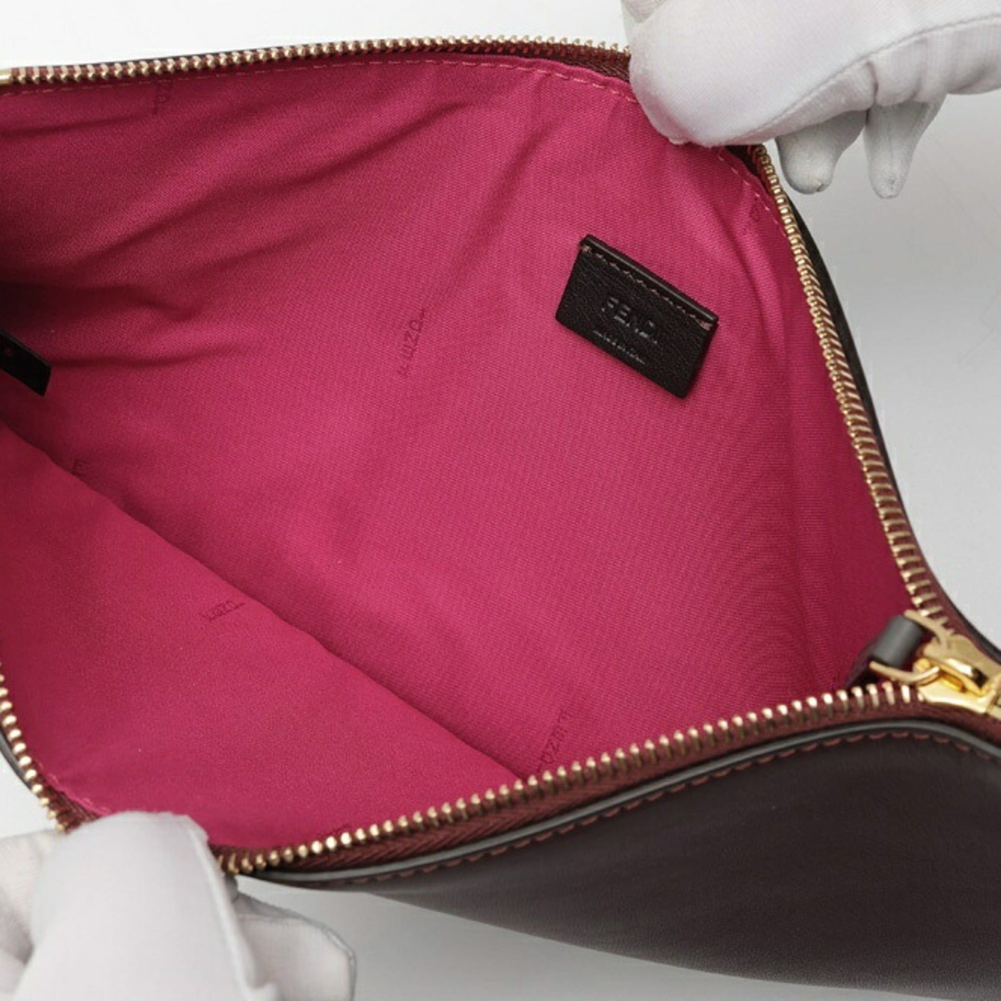 Fendi FENDI Flat Baguette Clutch Bag Medium 8N0149 Leather Bordeaux S-160070 Size ONE SIZE - 4 Thumbnail