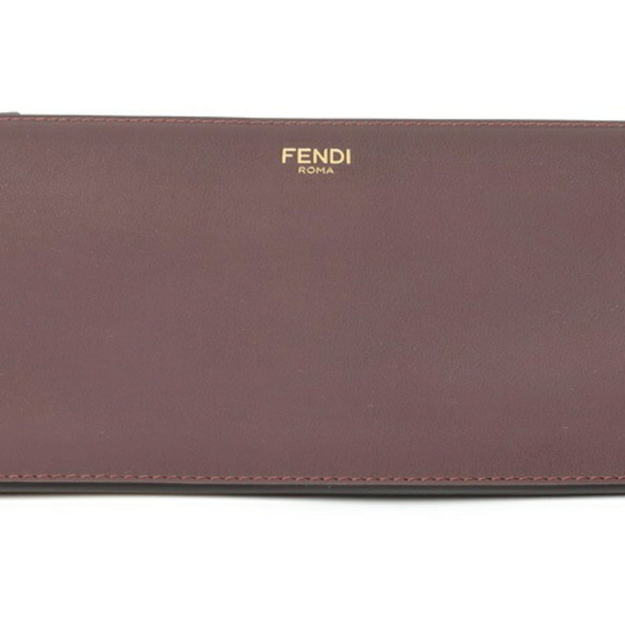 Fendi FENDI Flat Baguette Clutch Bag Medium 8N0149 Leather Bordeaux S-160070 Size ONE SIZE - 3 Thumbnail