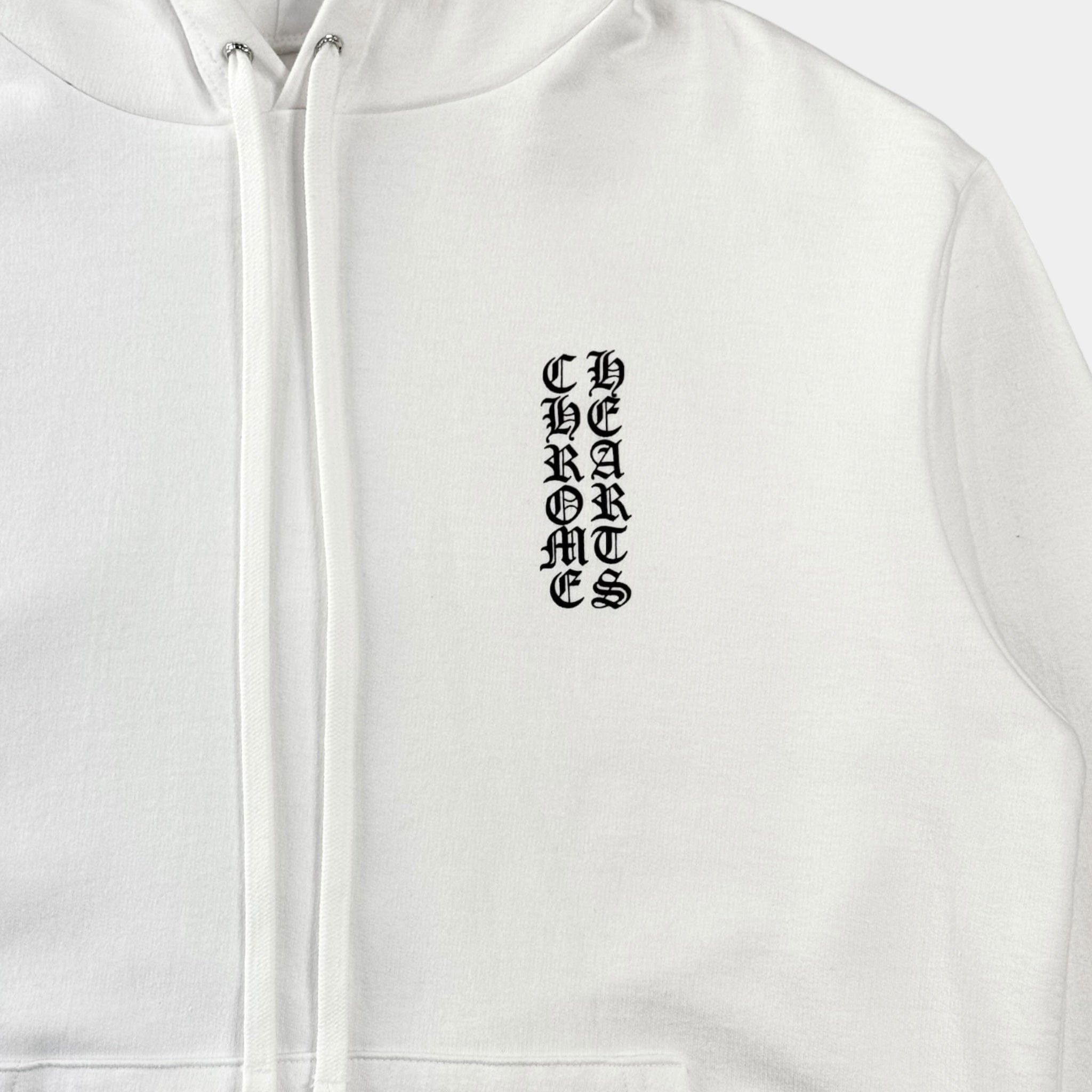 Vertical Logo Hooded Sweatshirt White Black