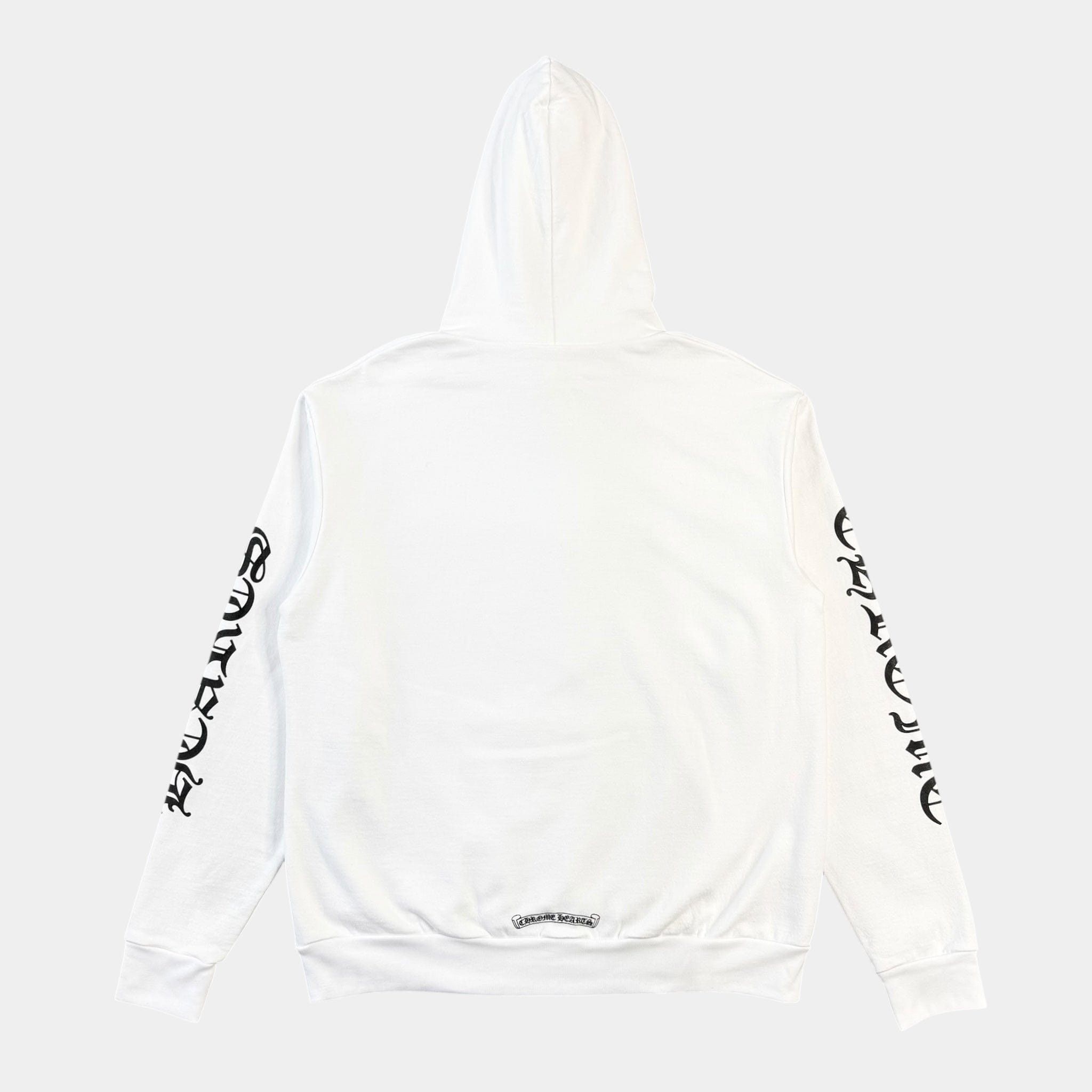 Vertical Logo Hooded Sweatshirt White Black