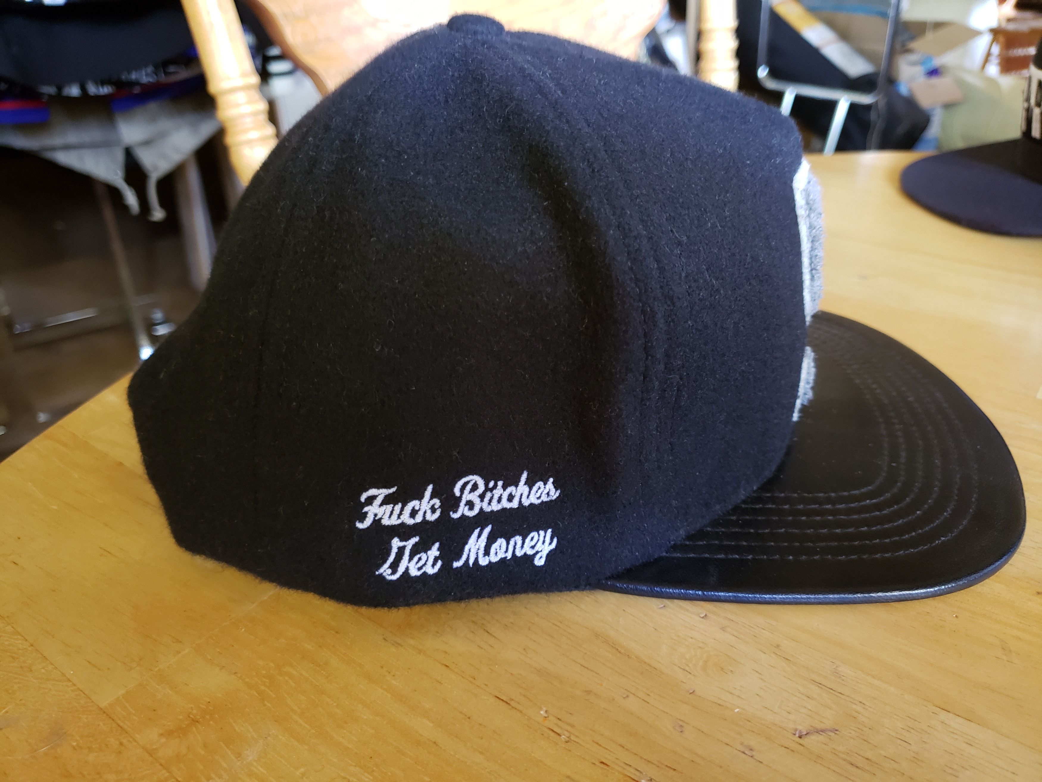 Supreme supreme fuck bitches get money wool chenille s logo hat 