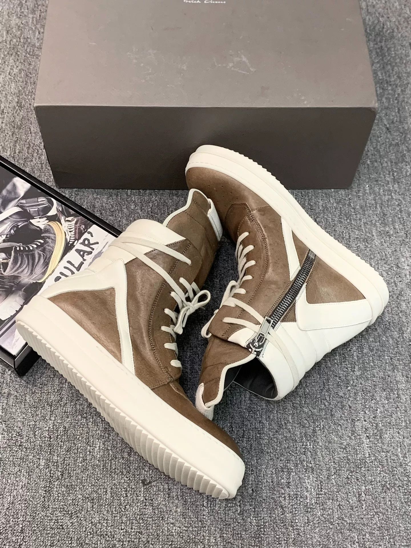 Rick Owens rick owens brown leather high-top sneakers Size US 8.5 / EU 41-42 - 5 Thumbnail