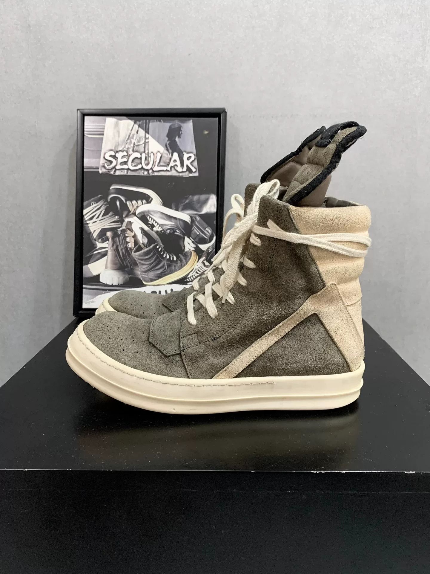 Rick Owens rick owens gray suede high-top sneakers Size US 9 / EU 42 - 2 Thumbnail