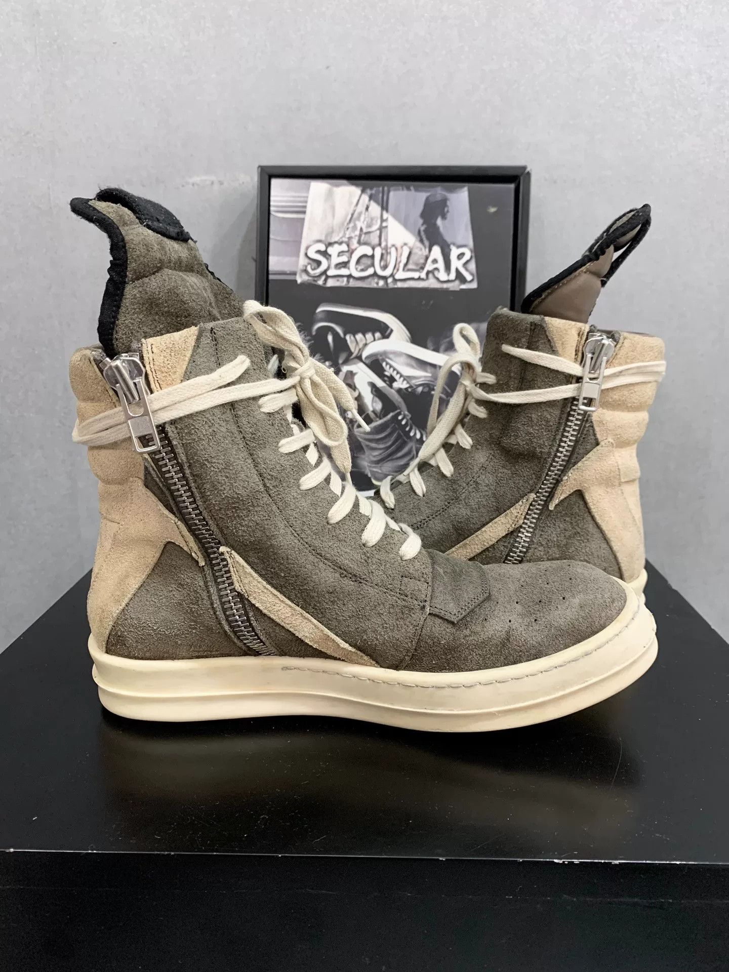 Rick Owens rick owens gray suede high-top sneakers Size US 9 / EU 42 - 5 Thumbnail