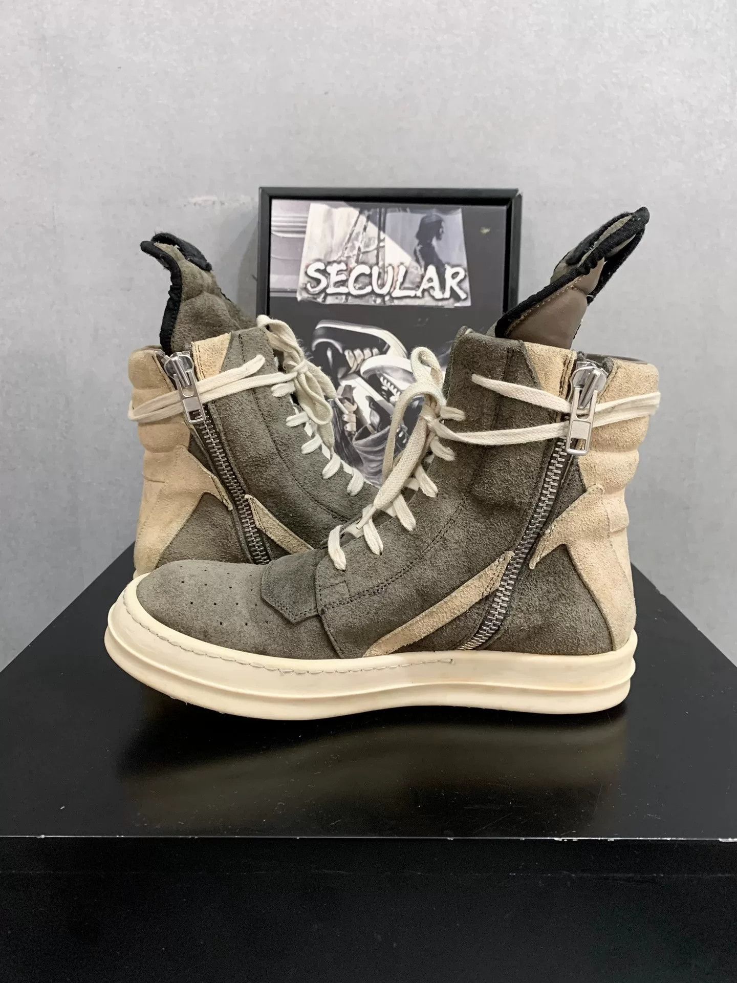 Rick Owens rick owens gray suede high-top sneakers Size US 9 / EU 42 - 6 Thumbnail