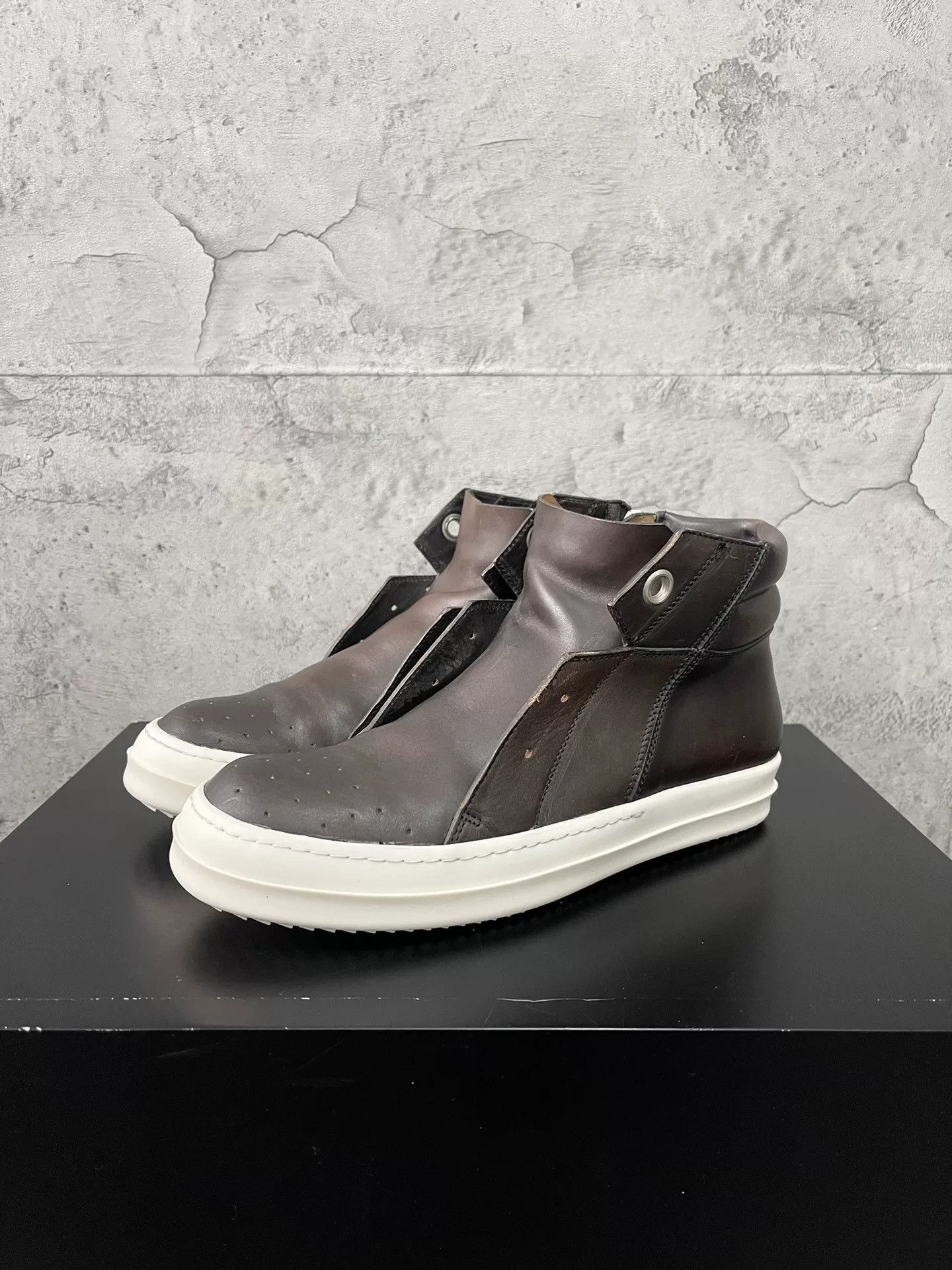 Rick Owens rick owens island dunk brown high-top sneakers Size US 10 / EU 43 - 3 Thumbnail