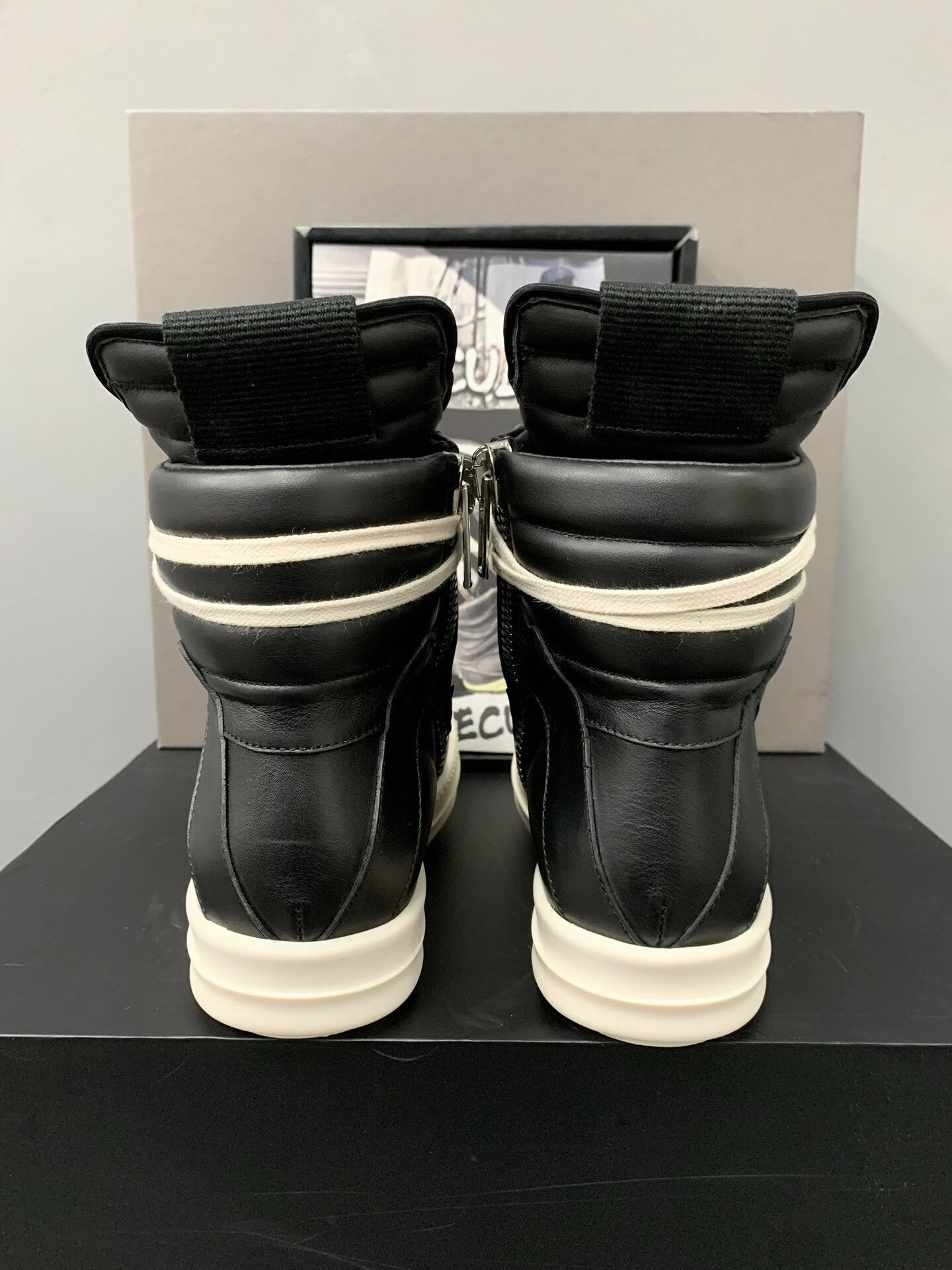 Rick Owens rick owens black and white geobasket sneakers Size US 6 / EU 39 - 7 Thumbnail