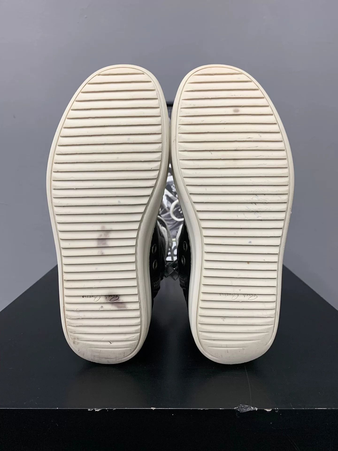Rick Owens rick owens black and white high-top sneakers Size US 5.5 / EU 38 - 8 Thumbnail