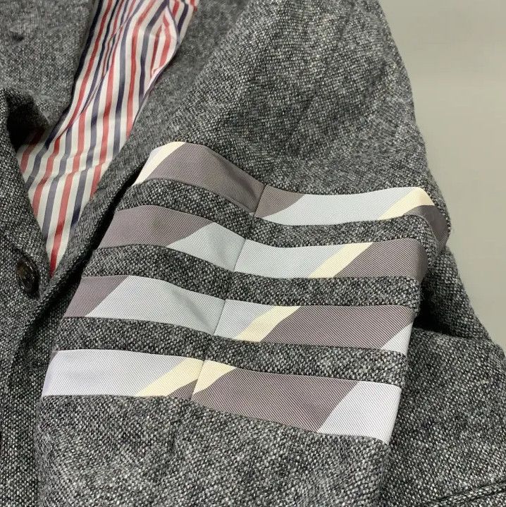 Thom Browne Thom Browne Gray Color-Block Wool Blazer Size US S / EU 44-46 / 1 - 10 Thumbnail