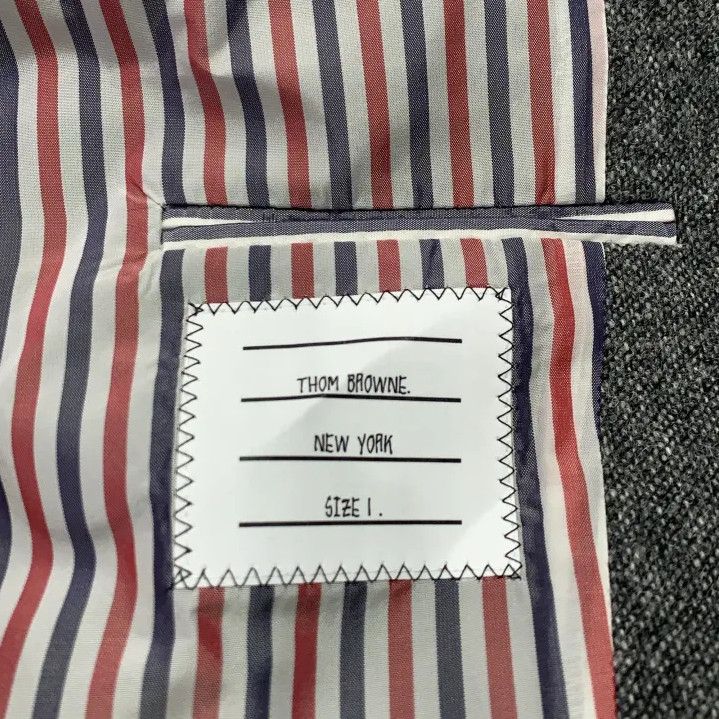 Thom Browne Thom Browne Gray Color-Block Wool Blazer Size US S / EU 44-46 / 1 - 4 Thumbnail