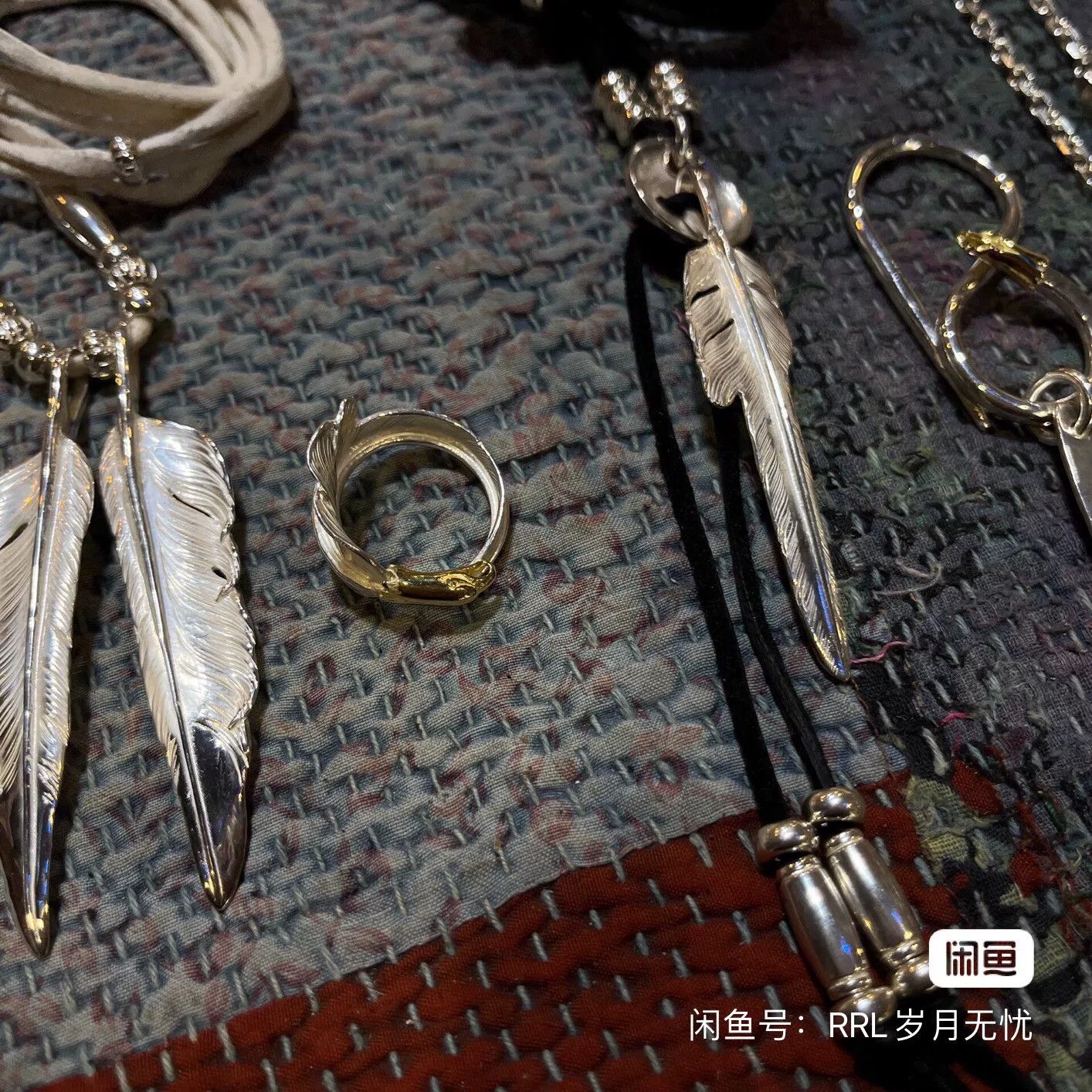 Larry Smith feather jewelry set with bracelet and ring Size ONE SIZE - 3 Thumbnail