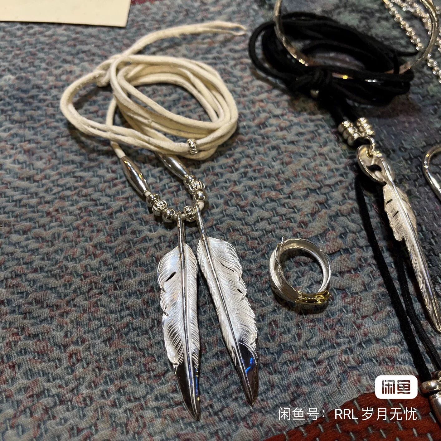 Larry Smith feather jewelry set with bracelet and ring Size ONE SIZE - 2 Thumbnail