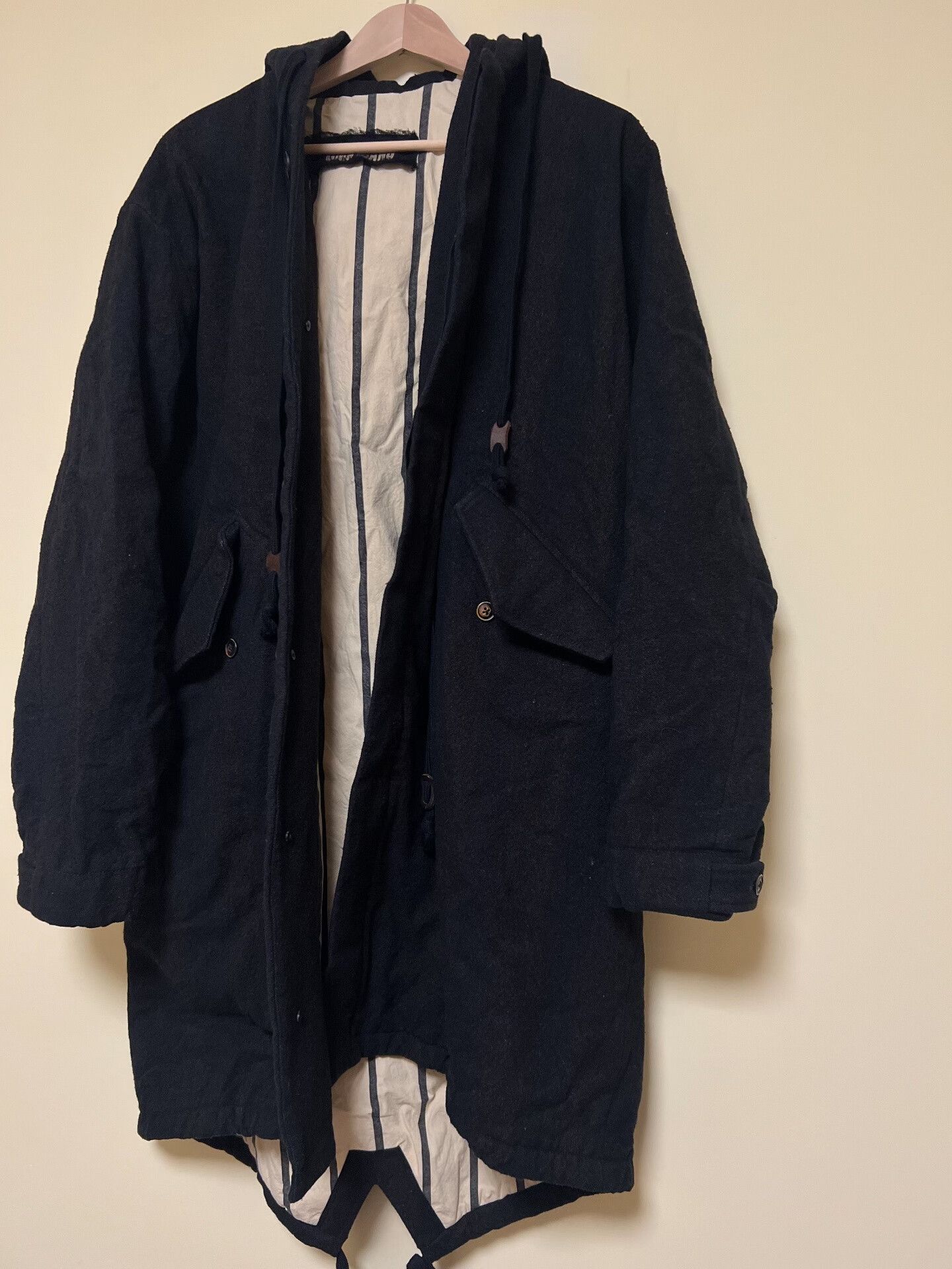Uma Wang UMA WANG Striped Wool Coat for Men Size US S / EU 44-46 / 1 - 8 Thumbnail