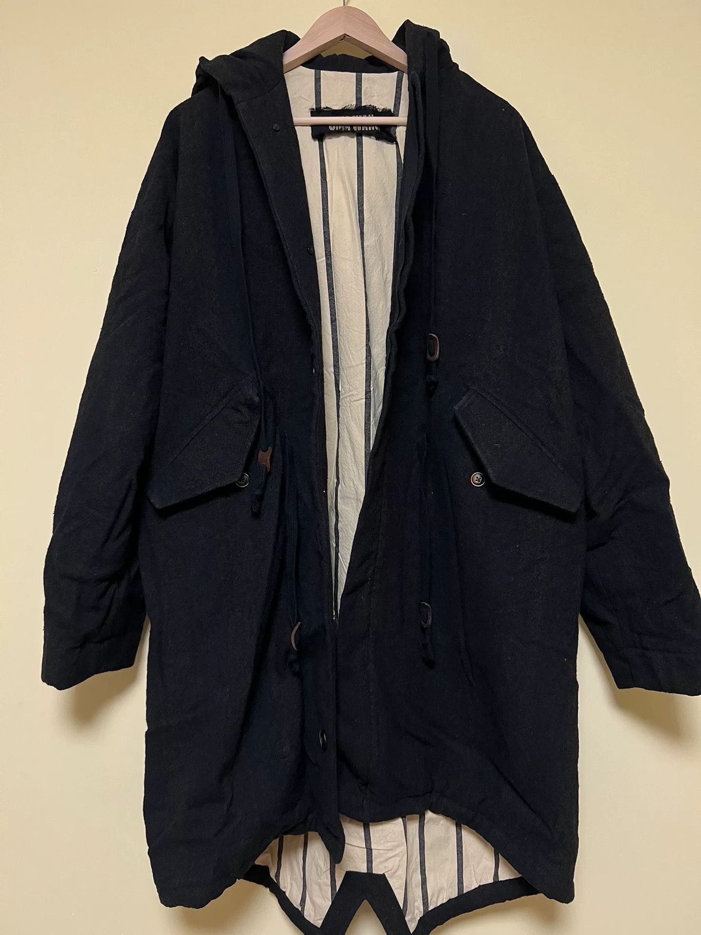 Uma Wang UMA WANG Striped Wool Coat for Men Size US S / EU 44-46 / 1 - 6 Thumbnail