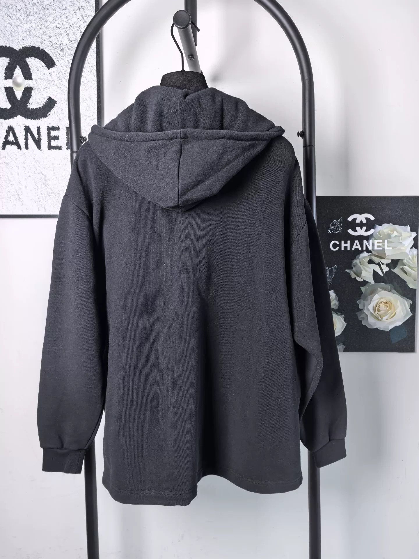 Balenciaga Balenciaga Black Hooded Sweatshirt with Collar Size US M / EU 48-50 / 2 - 2 Thumbnail