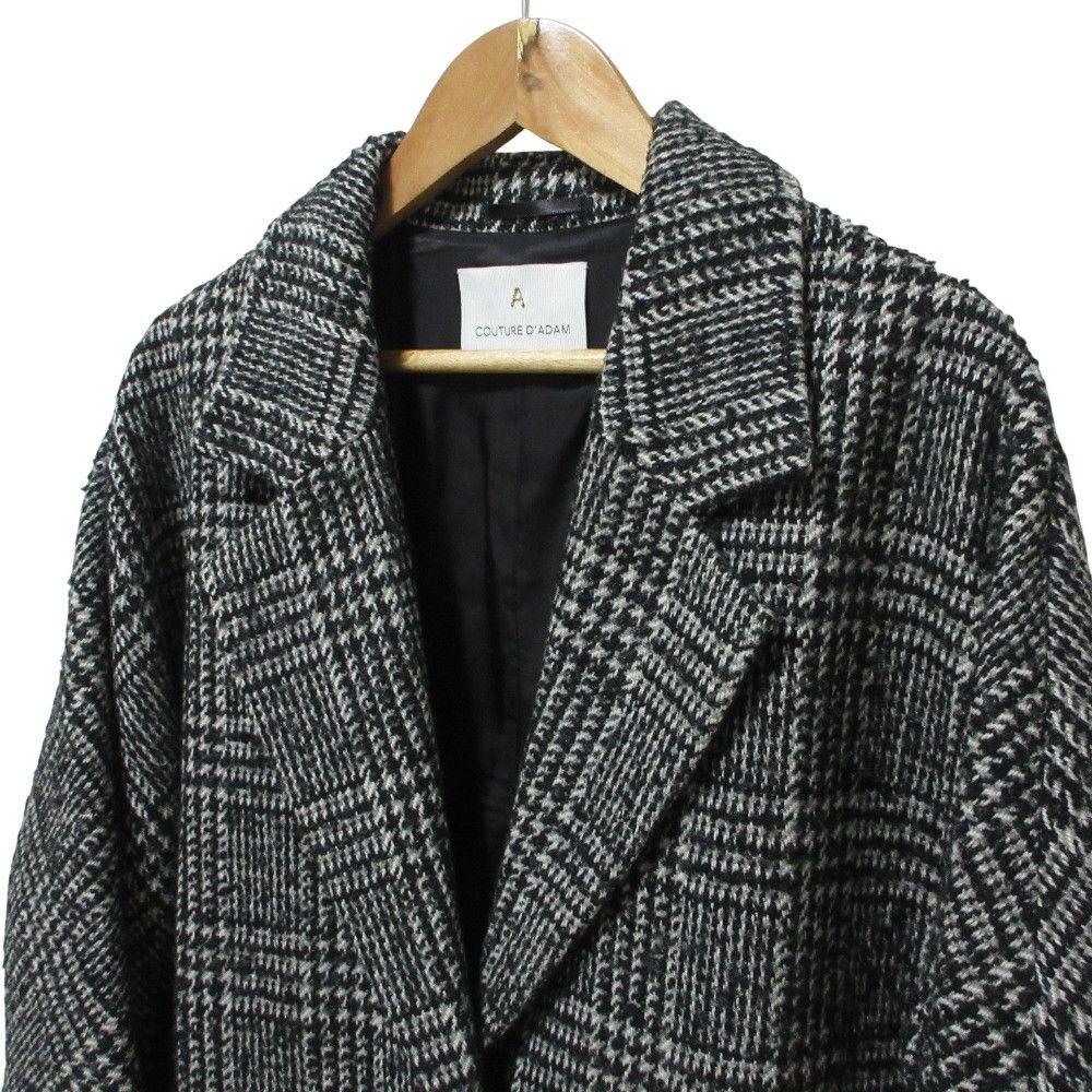 Other Other COUTURE D'ADAM Glen Check Wool Coat Textile Outerwear DUTY FREE for USA Size ONE SIZE - 4 Thumbnail