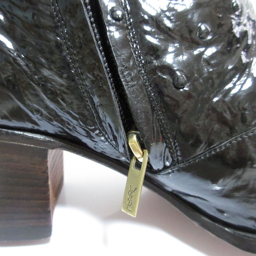 Yves Saint Laurent Yves Saint Laurent Yves Saint Laurent rivegauche Patented Ostrich Boots Leather Shoes DUTY FREE for USA Size ONE SIZE - 16 Thumbnail