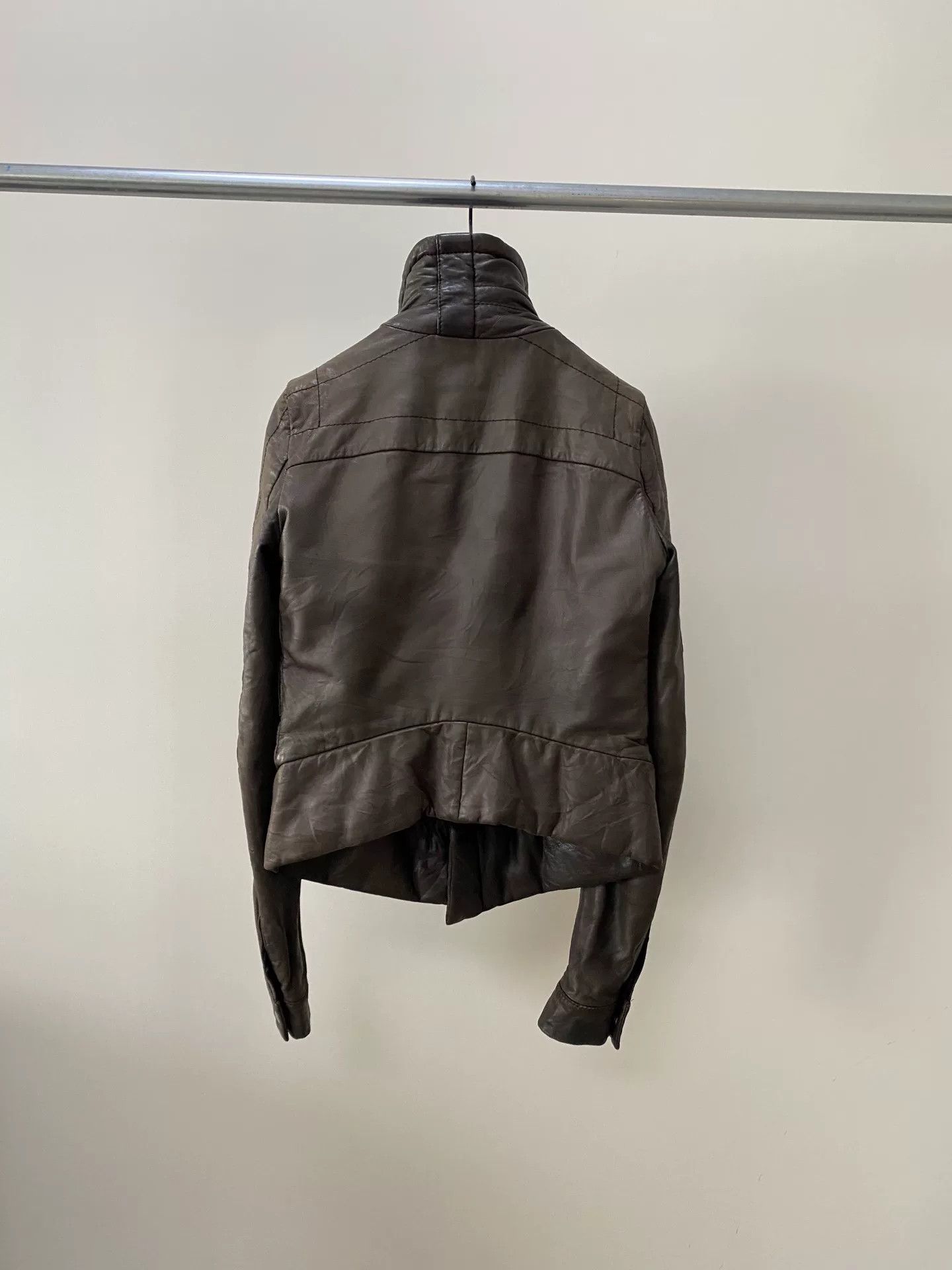 Rick Owens Rick Owens 2003 Fall Stand Collar Leather Jacket Size US M / EU 48-50 / 2 - 5 Thumbnail