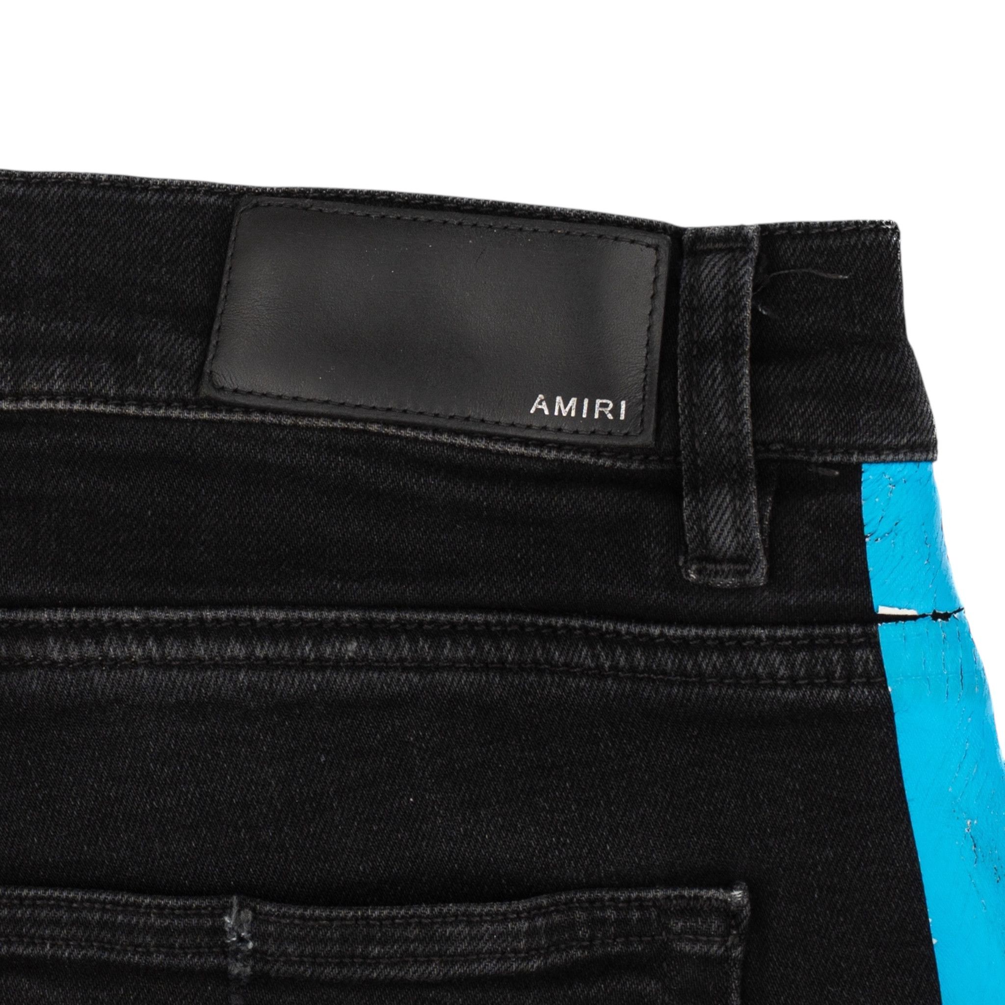 Amiri Amiri Broken Track Jeans Aged Black Neon Blue Size US 36 / EU 52 - 3 Thumbnail