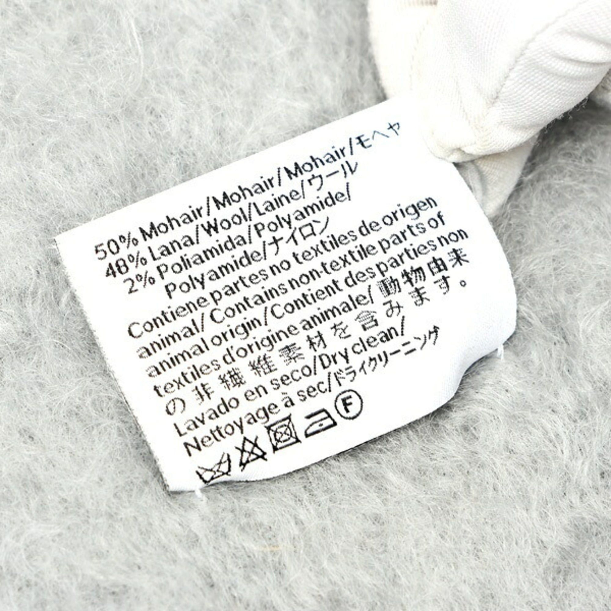 Loewe LOEWE Anagram Scarf Muffler F655254X01 Mohair Wool Light Gray S-160068 Size ONE SIZE - 4 Thumbnail