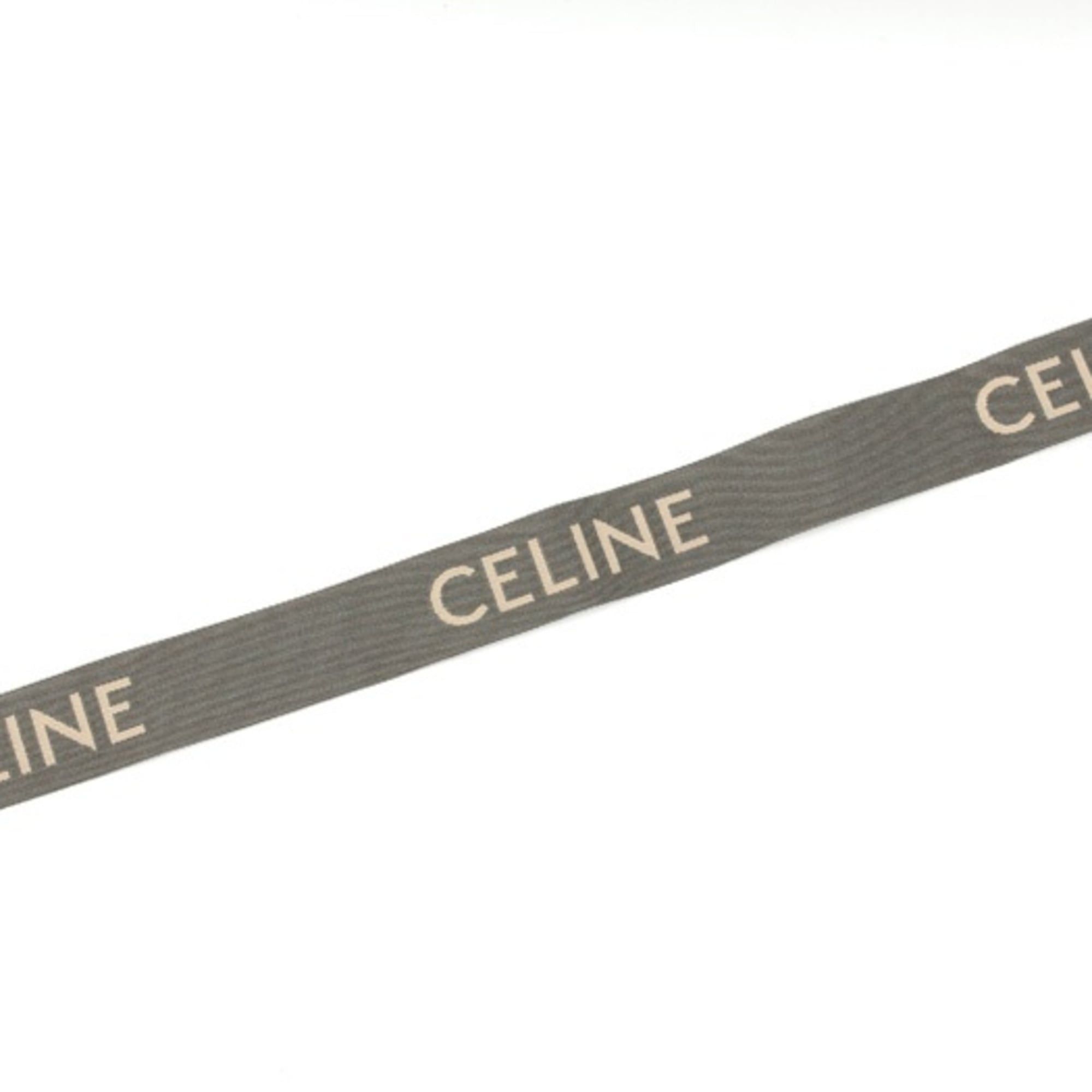Celine Celine Jacquard Long Strap Shoulder 49S012AEP.09GW Wool Leather Gray White S-160072 Size ONE SIZE - 3 Thumbnail