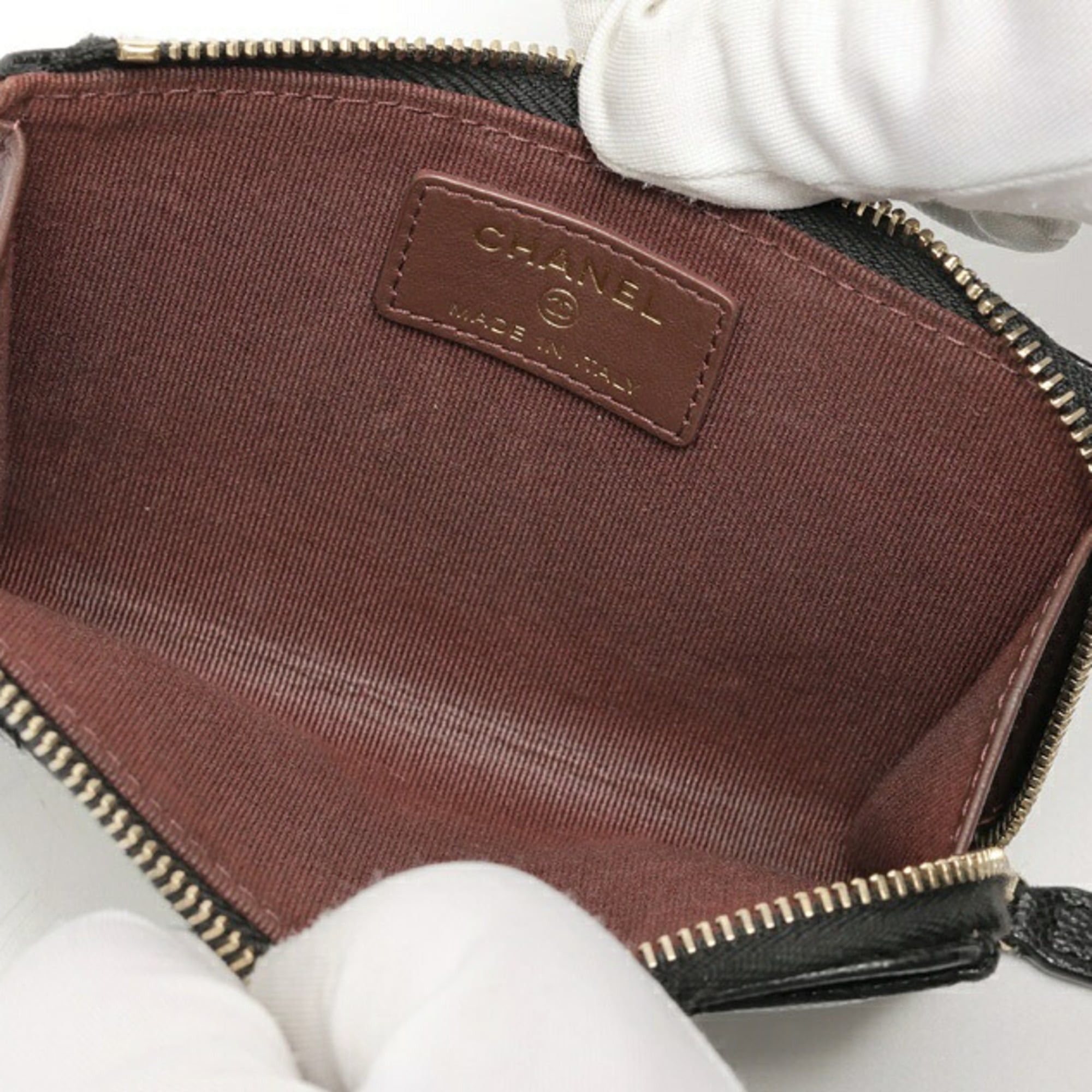 Chanel CHANEL Timeless Classic L-Shaped Coin and Card Case AP3179 Caviar Black Size ONE SIZE - 5 Thumbnail