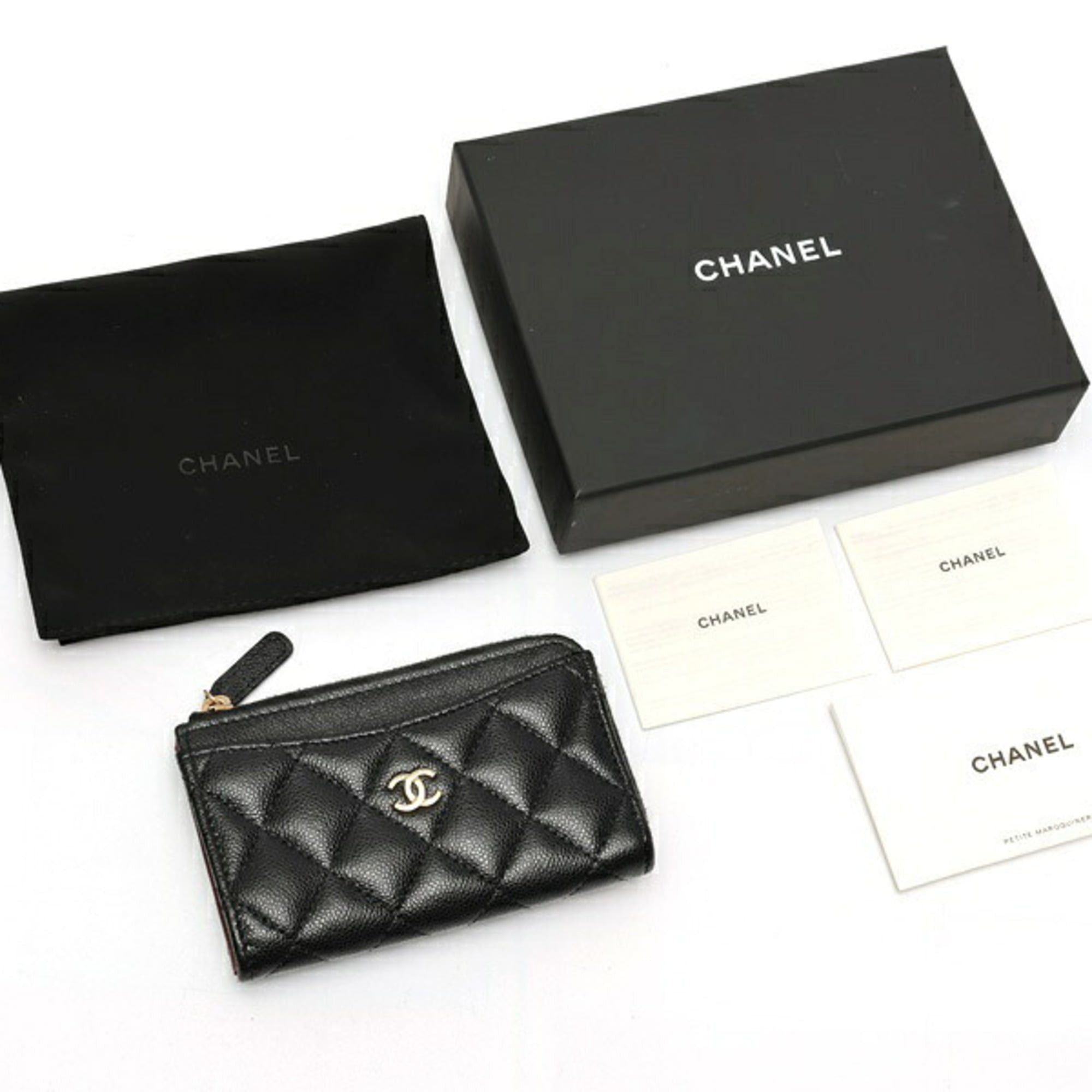 Chanel CHANEL Timeless Classic L-Shaped Coin and Card Case AP3179 Caviar Black Size ONE SIZE - 7 Thumbnail