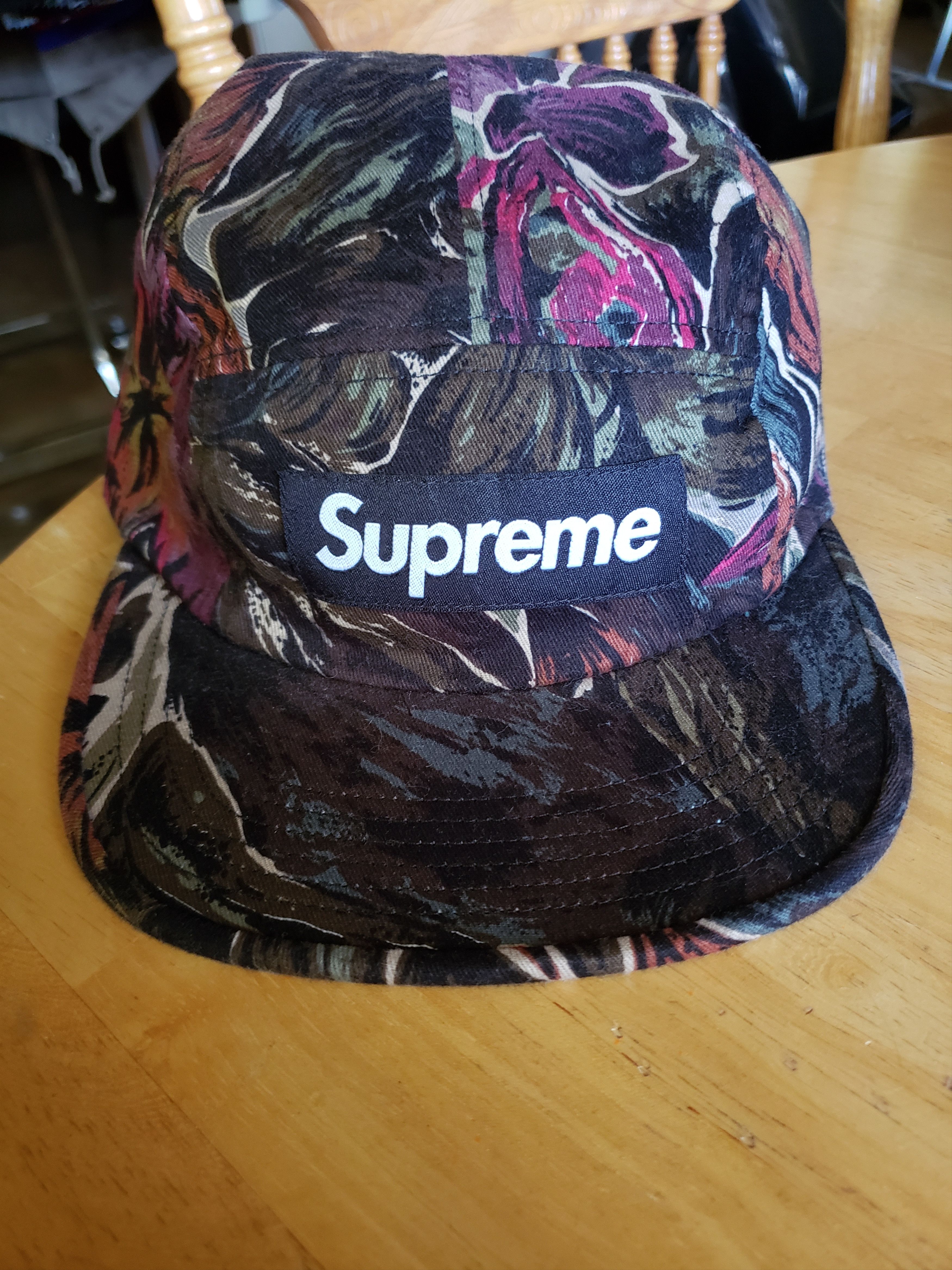 Supreme Supreme Painted Floral Camp Cap Olive | Grailed