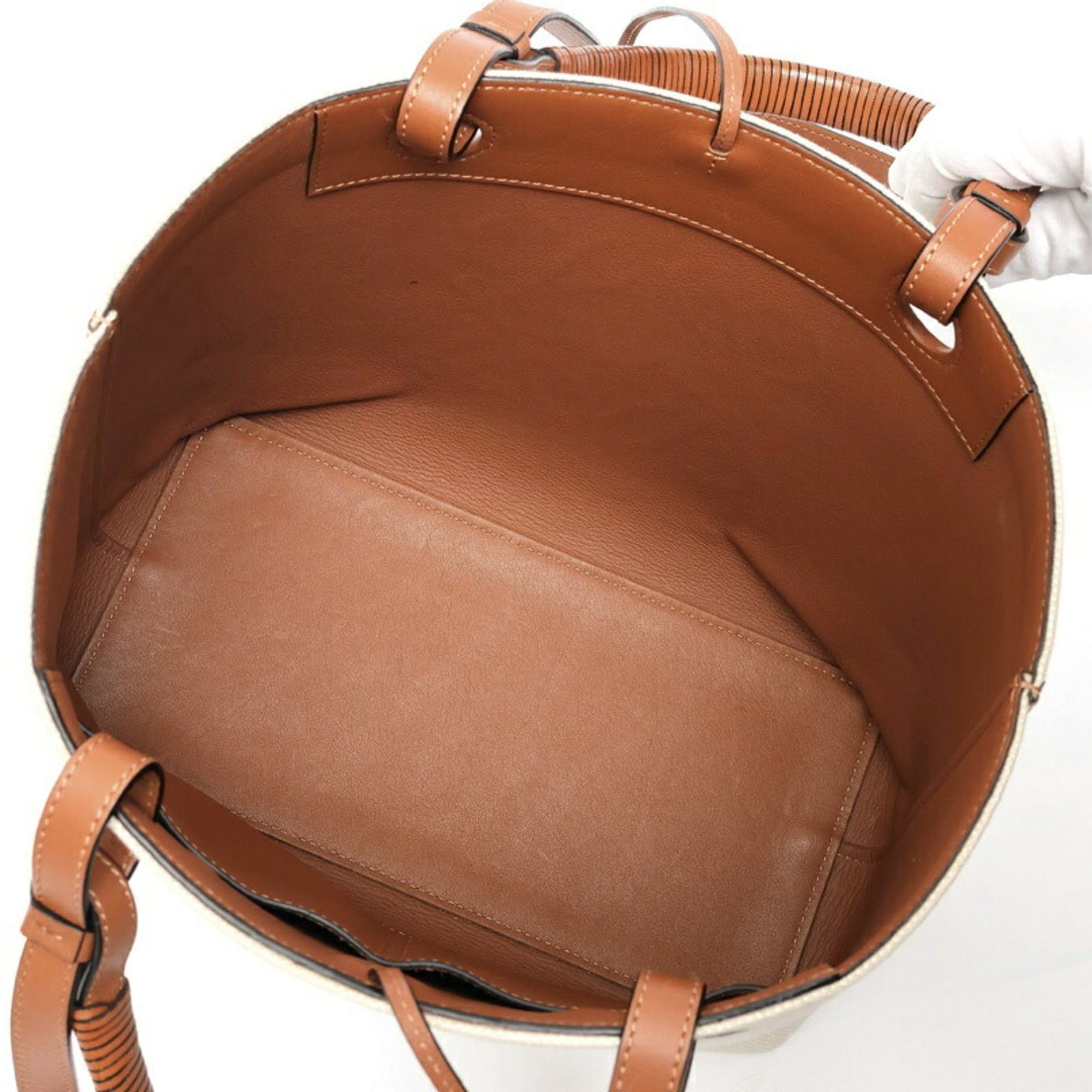 Loewe LOEWE Anagram Tote Bag Small A717S72X06 Ecru Tan S-159837 Size ONE SIZE - 10 Thumbnail