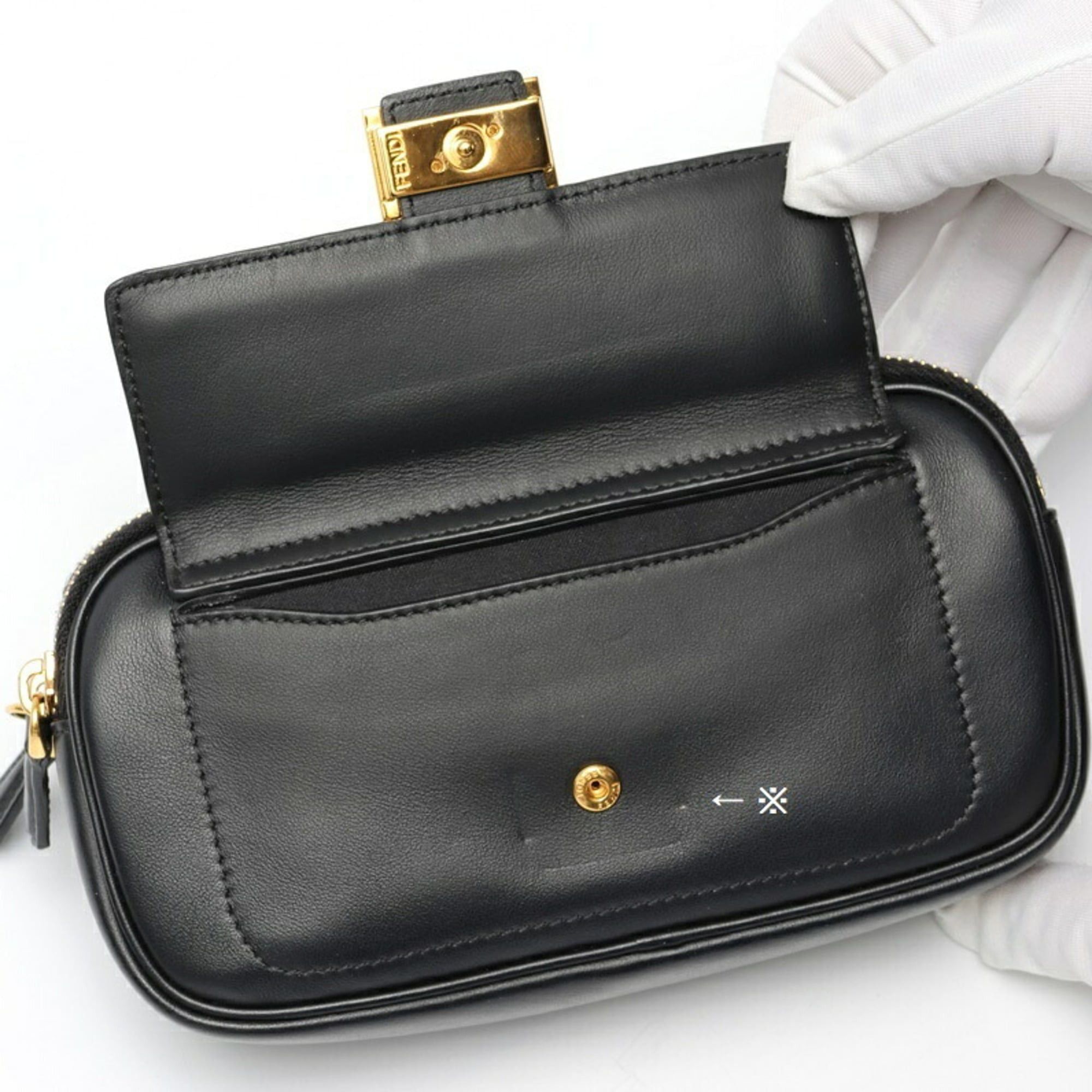 Fendi FENDI Easy Baguette Chain Shoulder Bag 8BS044 Leather Black S-159999 Size ONE SIZE - 6 Thumbnail