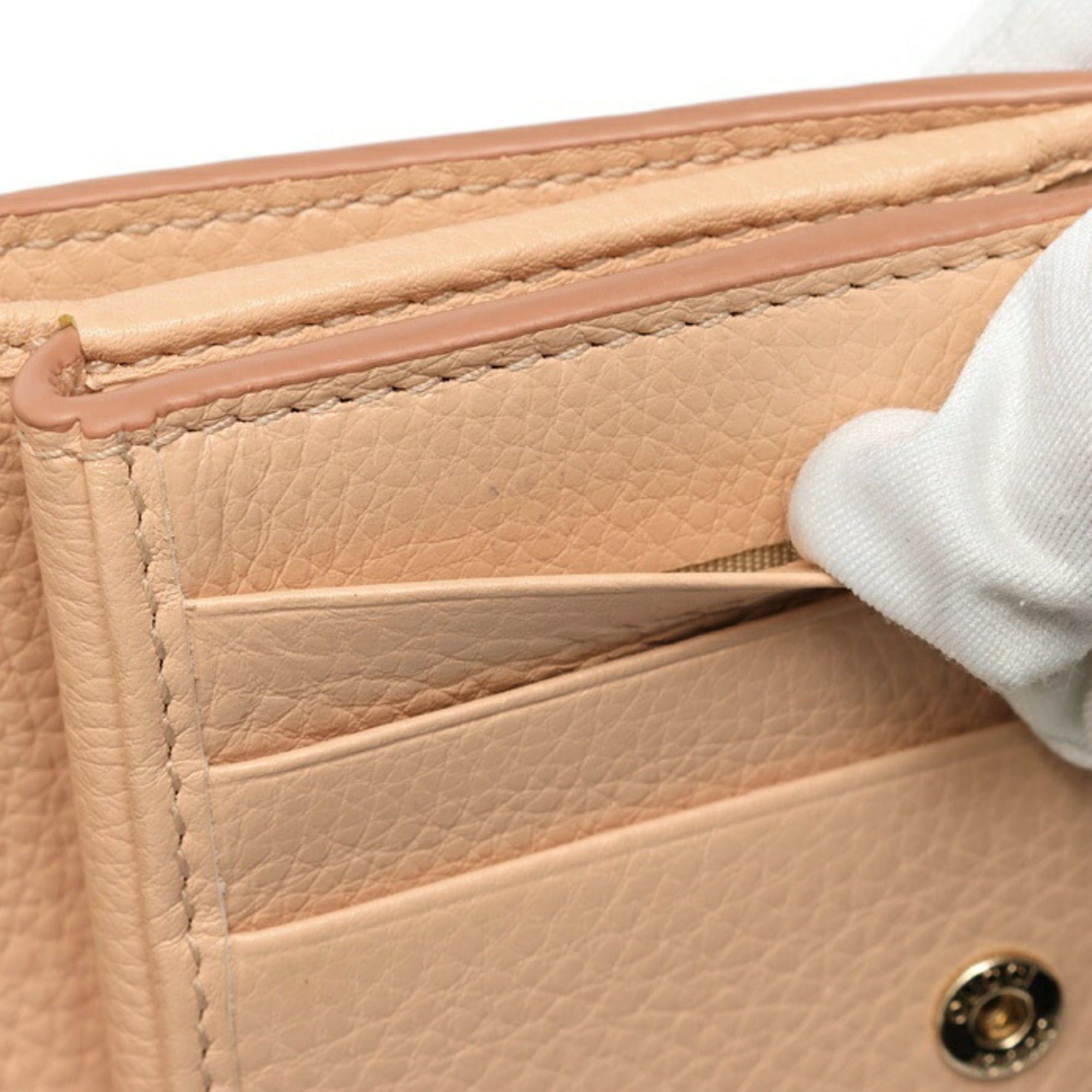 Gucci Gucci GG Emblem Medium Wallet 815874 Grain Leather Pink Beige S-159654 Size ONE SIZE - 6 Thumbnail