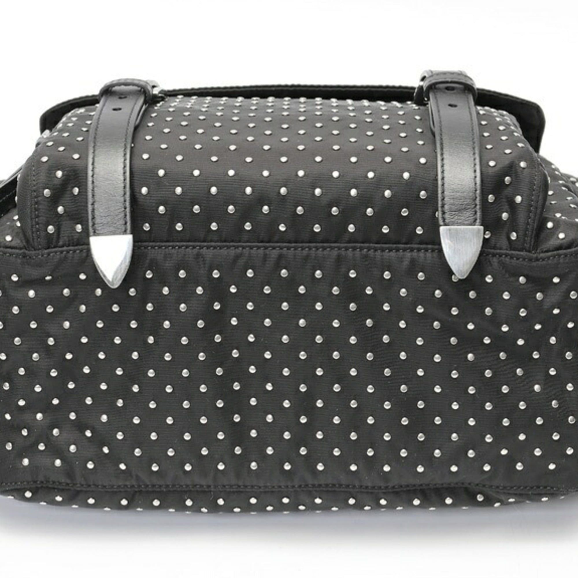 Prada PRADA Re-Nylon x Leather Shoulder Bag 1BD118 Nylon Metal Black K-160109 Size ONE SIZE - 4 Thumbnail