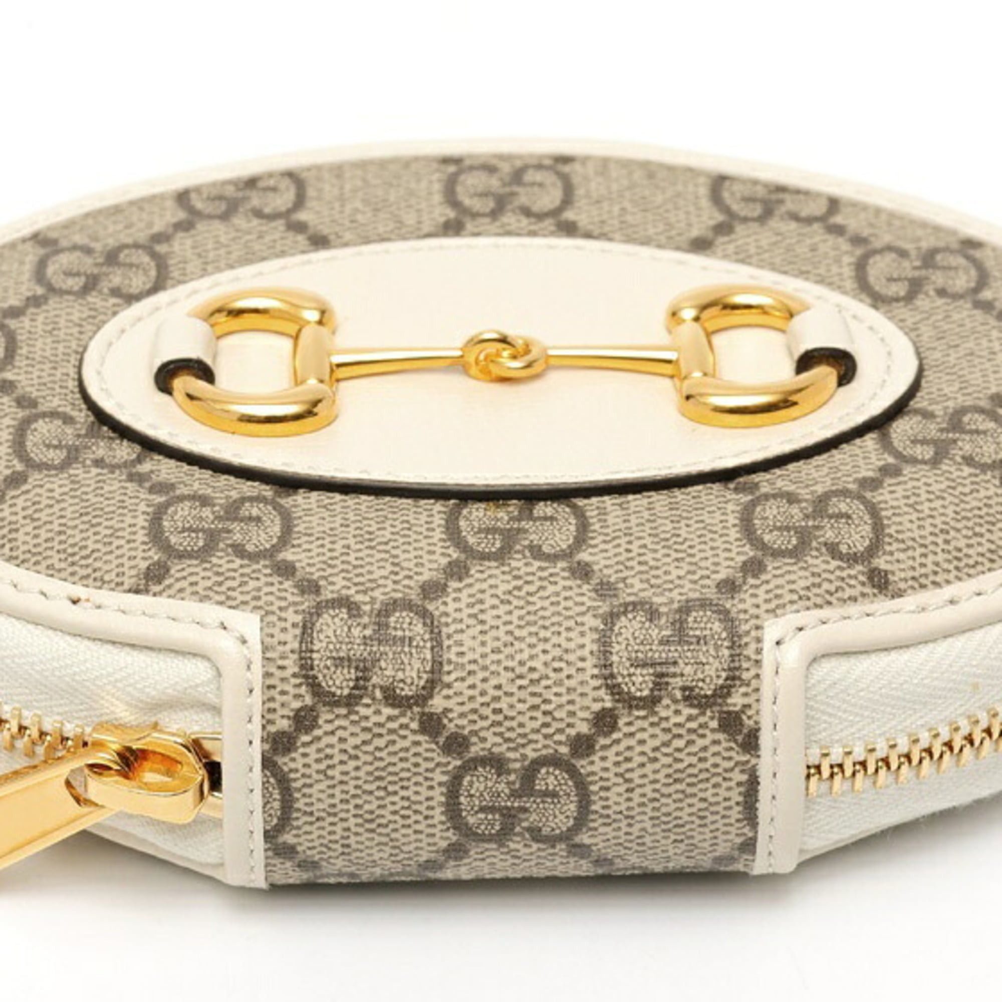 Gucci Gucci Horsebit 1955 Coin Case 622040 GG Canvas Leather Beige White S-160138 Size ONE SIZE - 3 Thumbnail