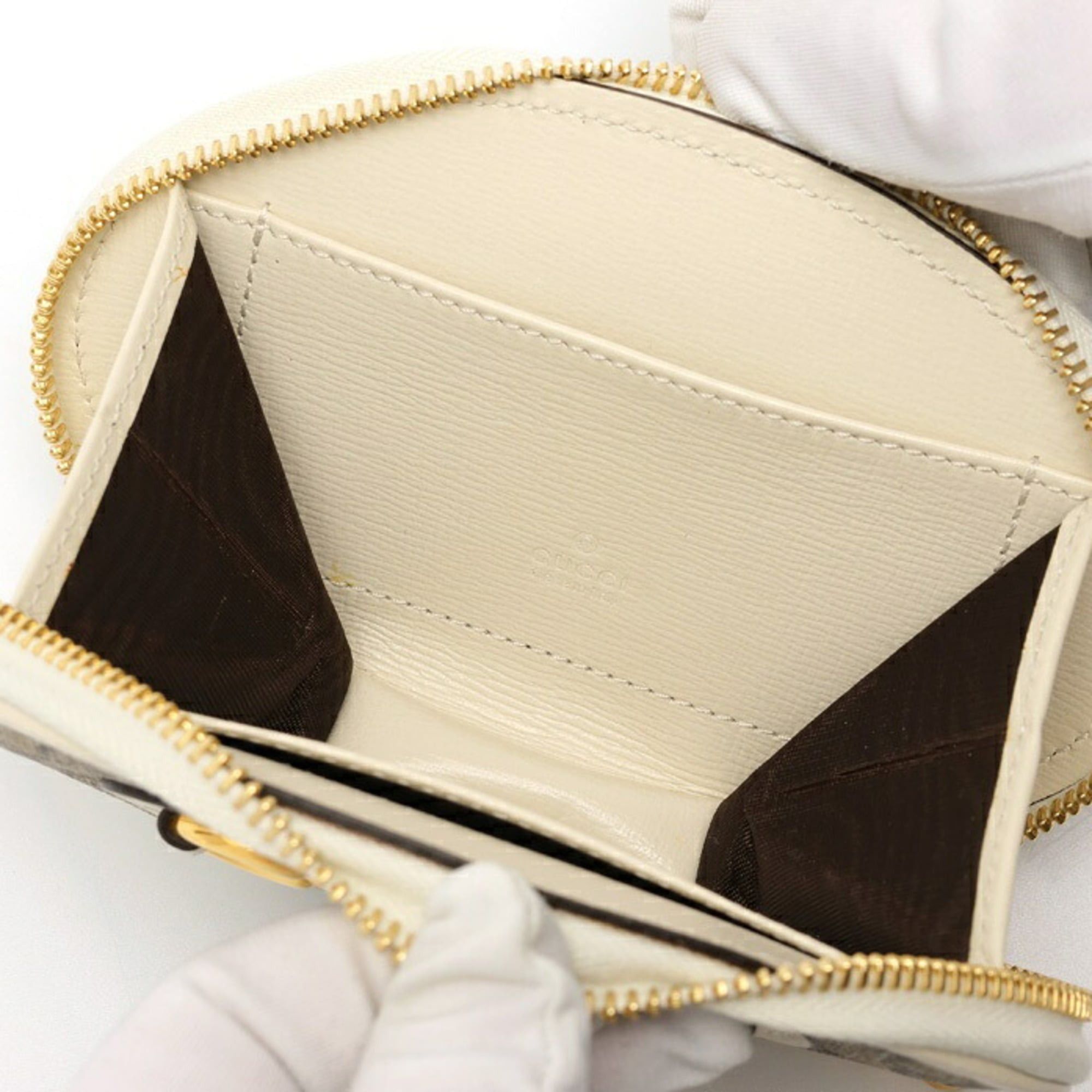 Gucci Gucci Horsebit 1955 Coin Case 622040 GG Canvas Leather Beige White S-160138 Size ONE SIZE - 4 Thumbnail