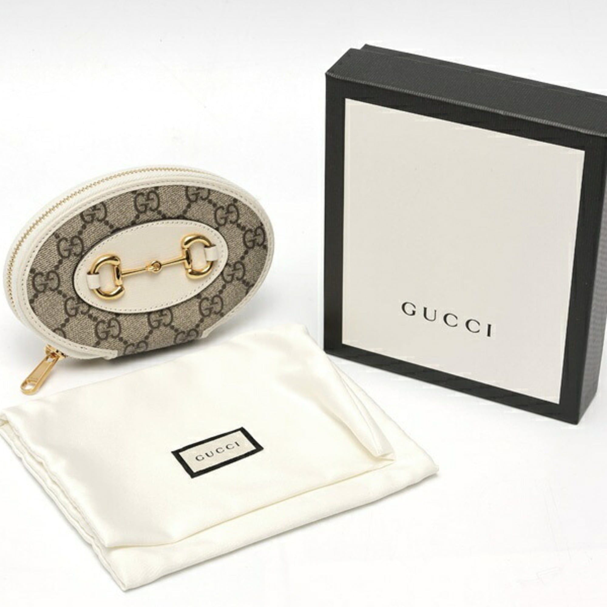 Gucci Gucci Horsebit 1955 Coin Case 622040 GG Canvas Leather Beige White S-160138 Size ONE SIZE - 6 Thumbnail