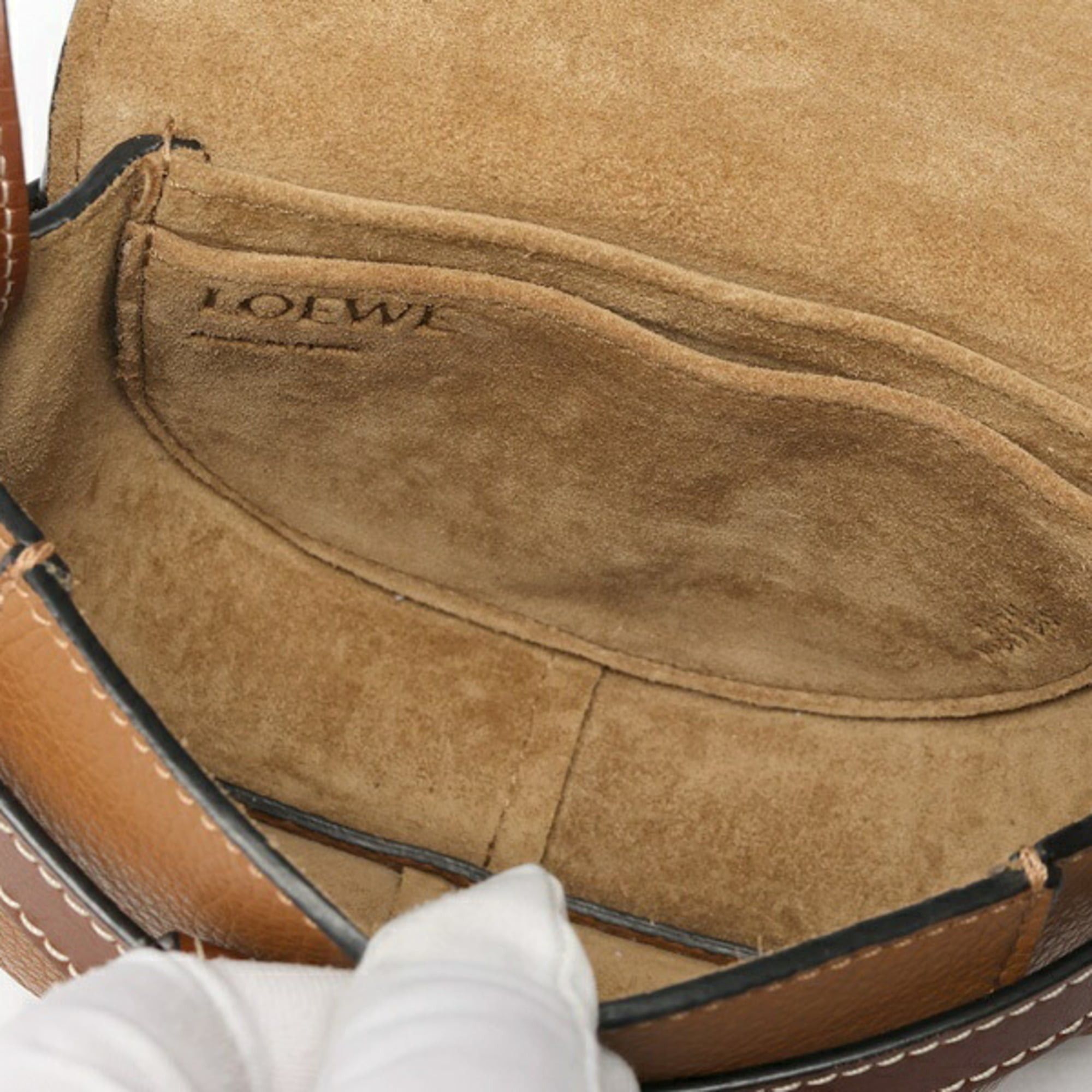 Loewe LOEWE Gate Bag Mini Shoulder in Brown Leather Size ONE SIZE - 6 Thumbnail